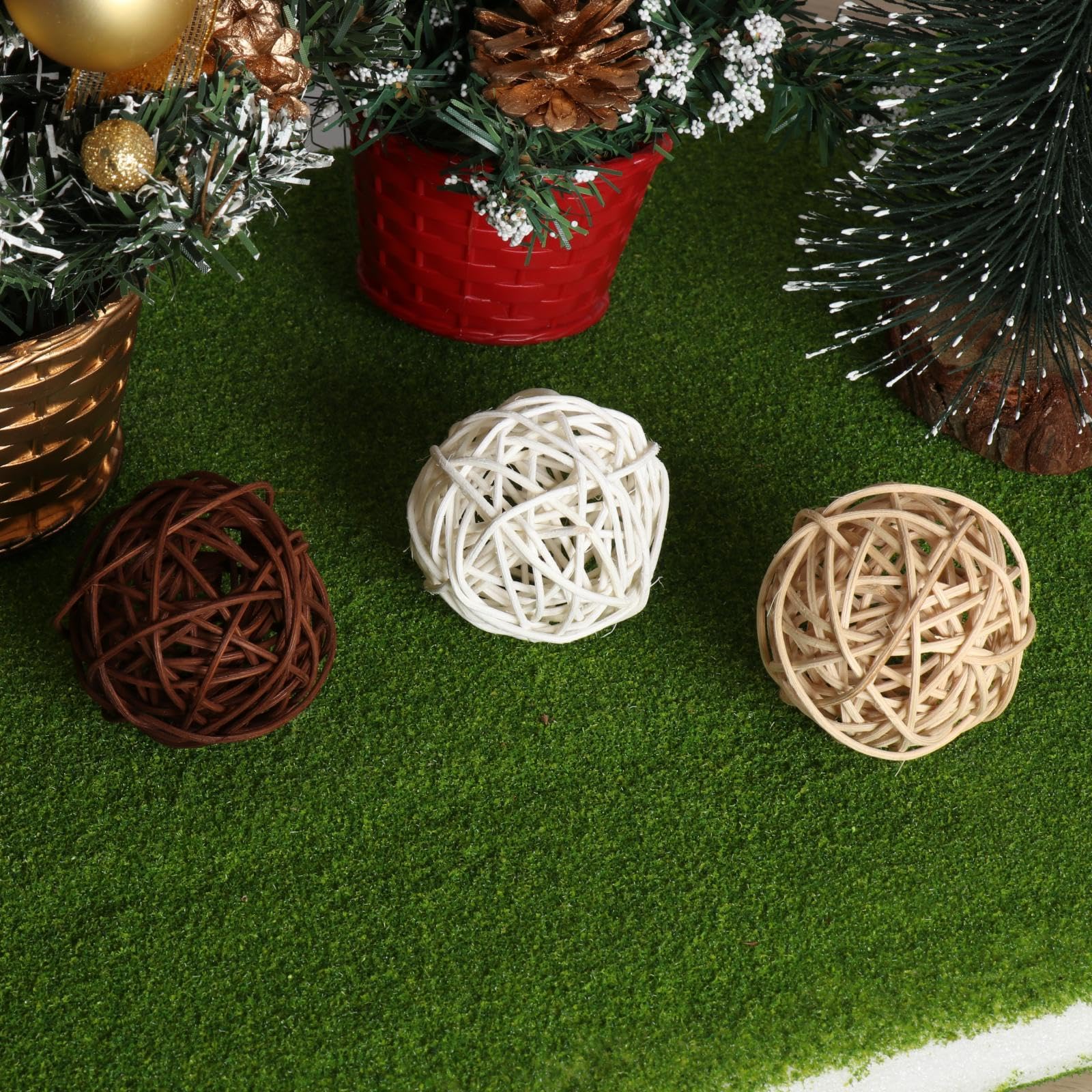 rockible Boules décoratives en rotin, 10 pièces, décoration de la Maison, Bols de pièce maîtresse, orbes, Remplissage de Vase, 12 cm