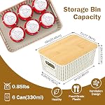 Stackable Storage Basket: Plastic Baskets Bins, Baskets for Organizing, Pantry Decorative Containers for Closets, Cabinets, Shelves(8 Pack, White)