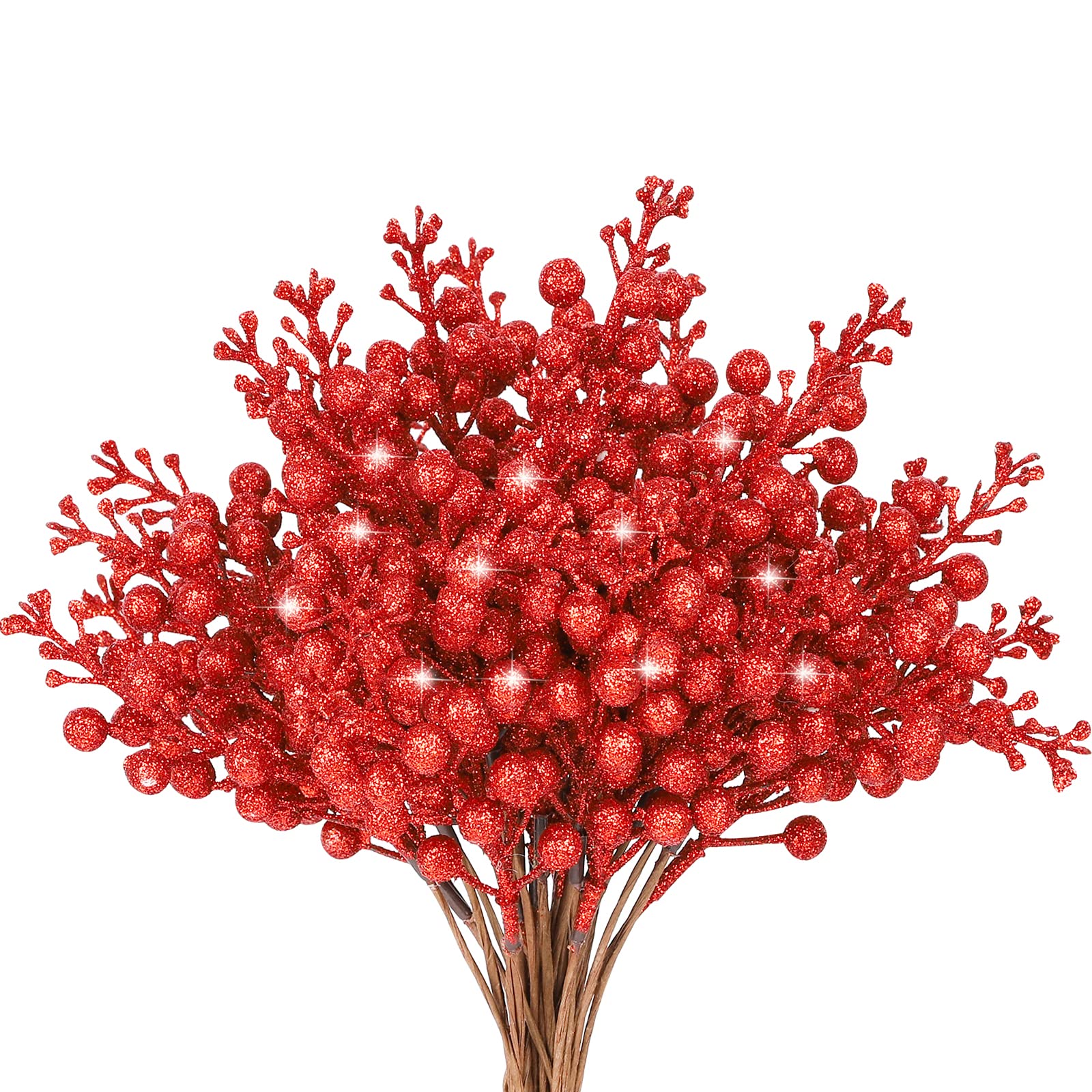 Baies de Noël artificielles rouges de 24 cm pour sapin vase et loisirs créatifs