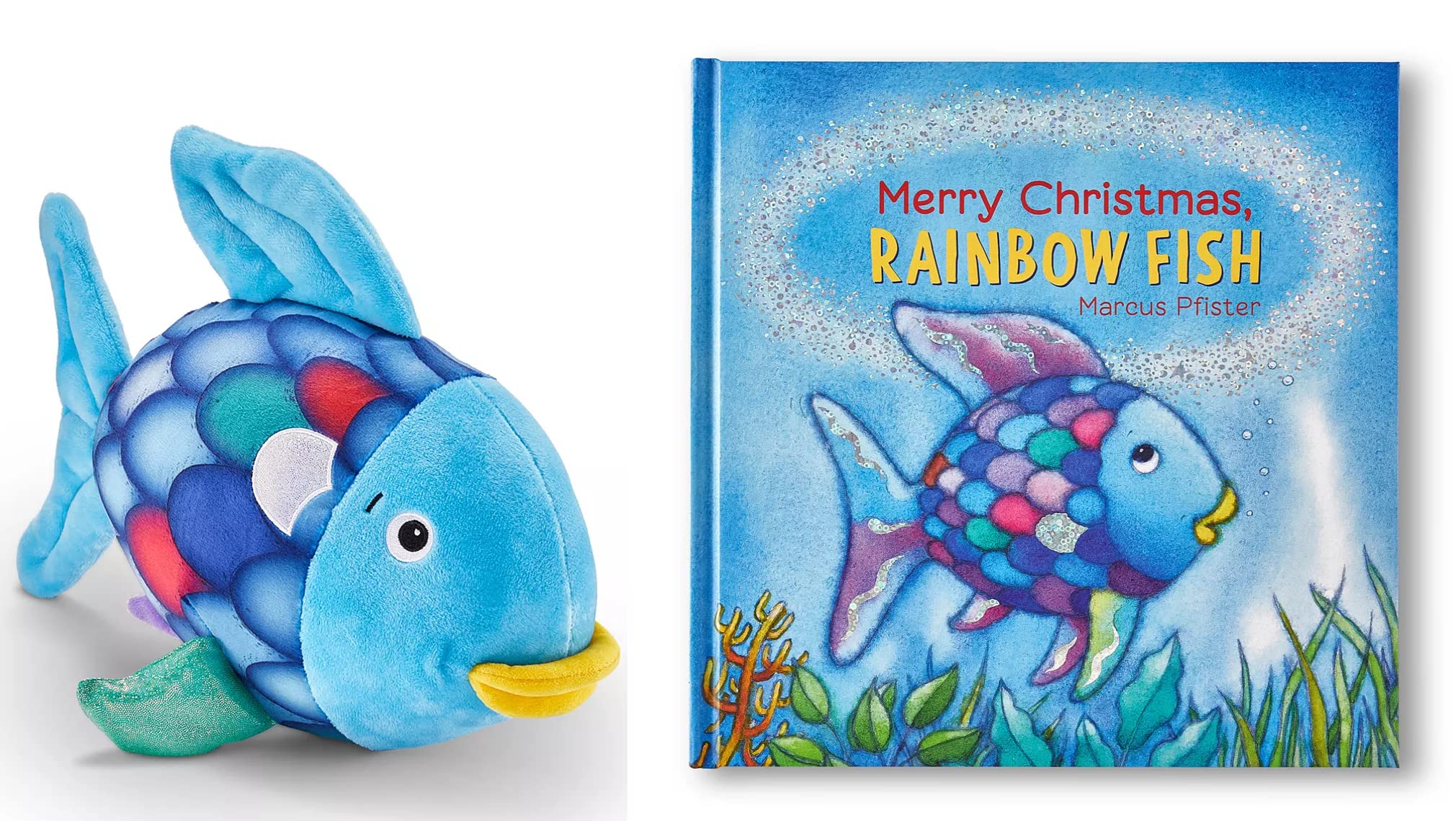 Kohl Cares Rainbow Fish 12'' Plush Toy Merry Christmas Book Set by Marcus  Pfister