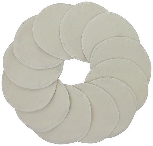 TL Care Almohadillas de lactancia hechas con algodón orgánico, suaves, transpirables, absorbentes y lavables, color natural, 12 unidades