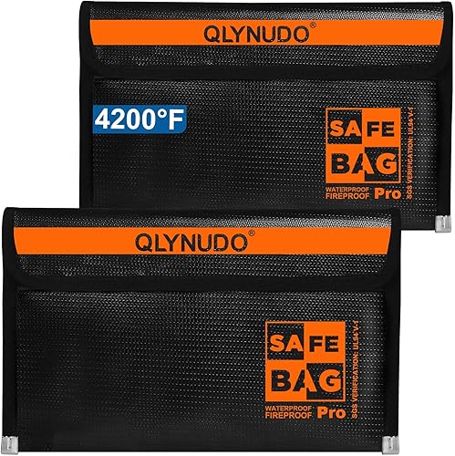 Bolsa pequeña ignífuga para dinero en efectivo (9.5 x 5.8 pulgadas), juego de bolsas ignífugas mejorada de 4200F para objetos de valor, pasaporte,