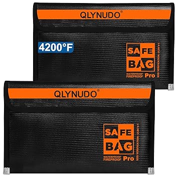 Small Fireproof Money Bag for Cash (9.5 x 5.8