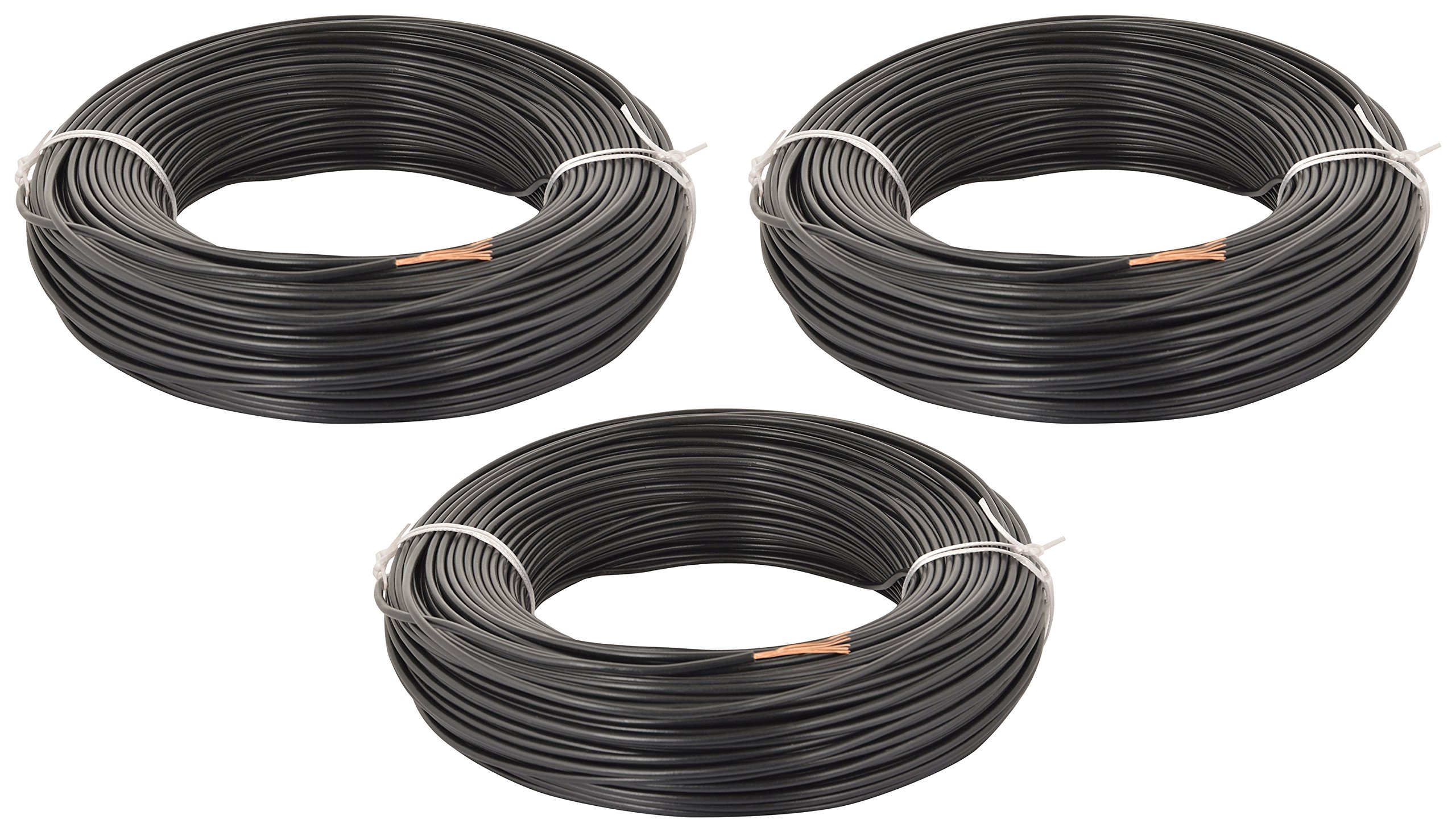 ALOKA FlEX Copper with PVC Electrical Cable Wire (Black, 1 Square mm - Black (3), Pack of 3)