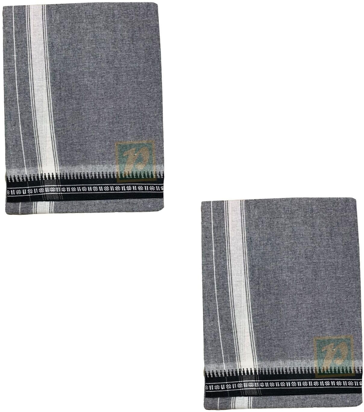 PRAKASAM COTTON Mens Cotton Single Colour Casual Style Thalapathi Border Dhoties For Mens/Fine Quality Single Dhoties For Men's