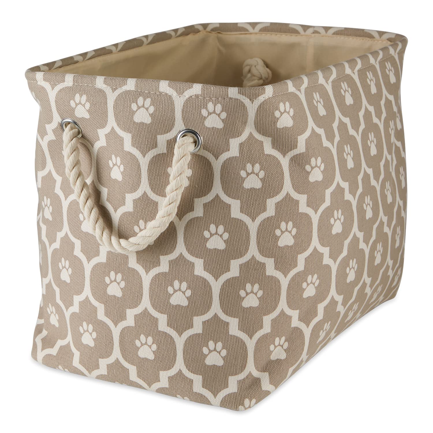 Bone Dry Lattice Paw Print, Polyester, Stone, Large Rectangle