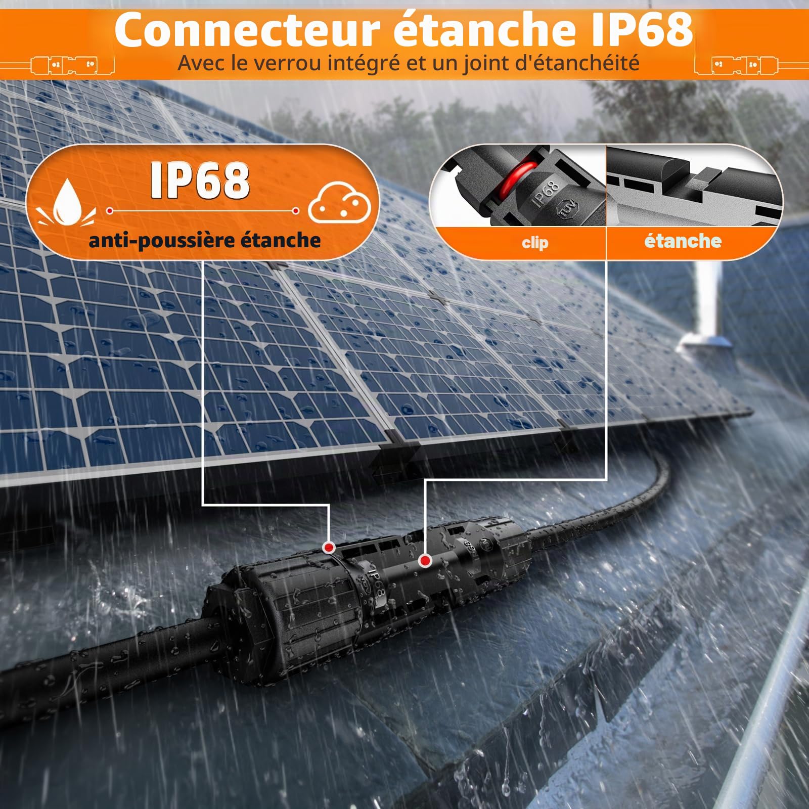 PEBA Pince à Sertir Solaire pour câble PV de 1,5-2,5/4/6 mm² Connecteurs Panneau Solaire, avec 6 paires Solaire Connecteurs, Outils de Sertissage Connecteurs Solaires - Solar PV Crimp Tool Kit