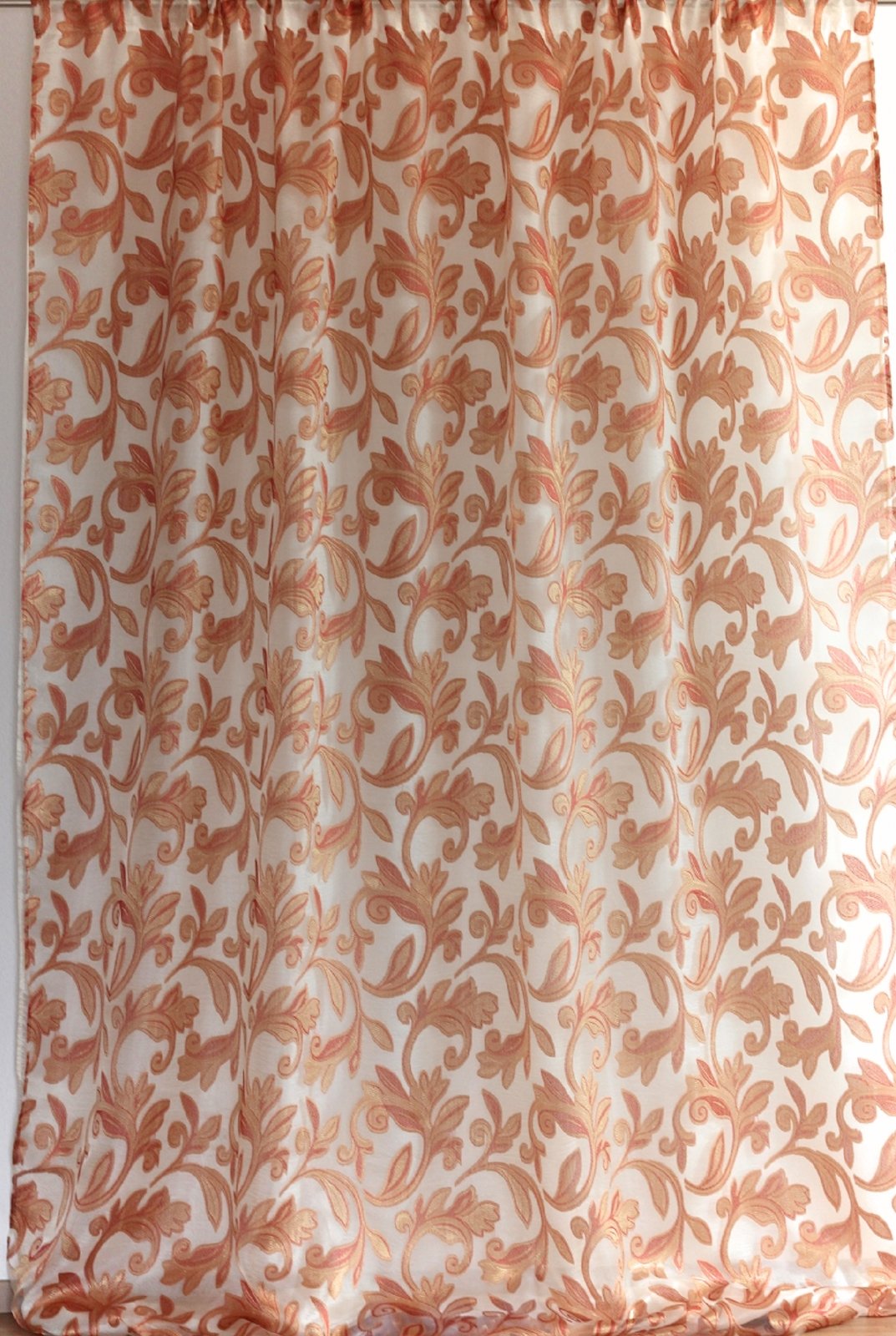 Doppia Tenda Voile Con Passanti – 140x285 Cm – Extra Lunga – Colore Rosso Vino – 100% Poliestere - 2