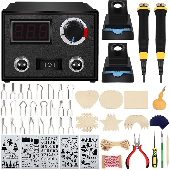 Upgraded Adrattnay Wood Burning Kit with 23PCS Wire Tips - Perfect for Crafting and DIY Projects!