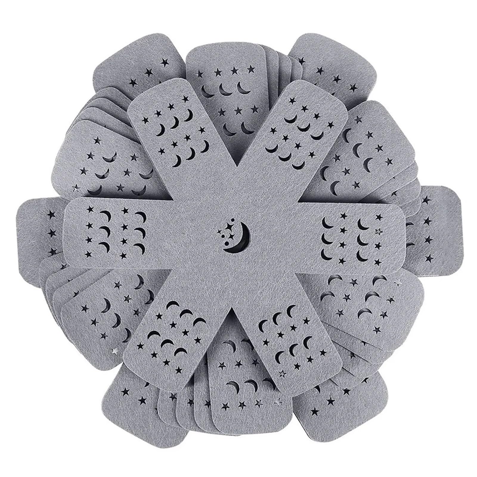 Ppdingding Grey 12Pcs Flower-Shaped Pot Protection Pads - Durable Cookware Stackers For Scratch Prevention