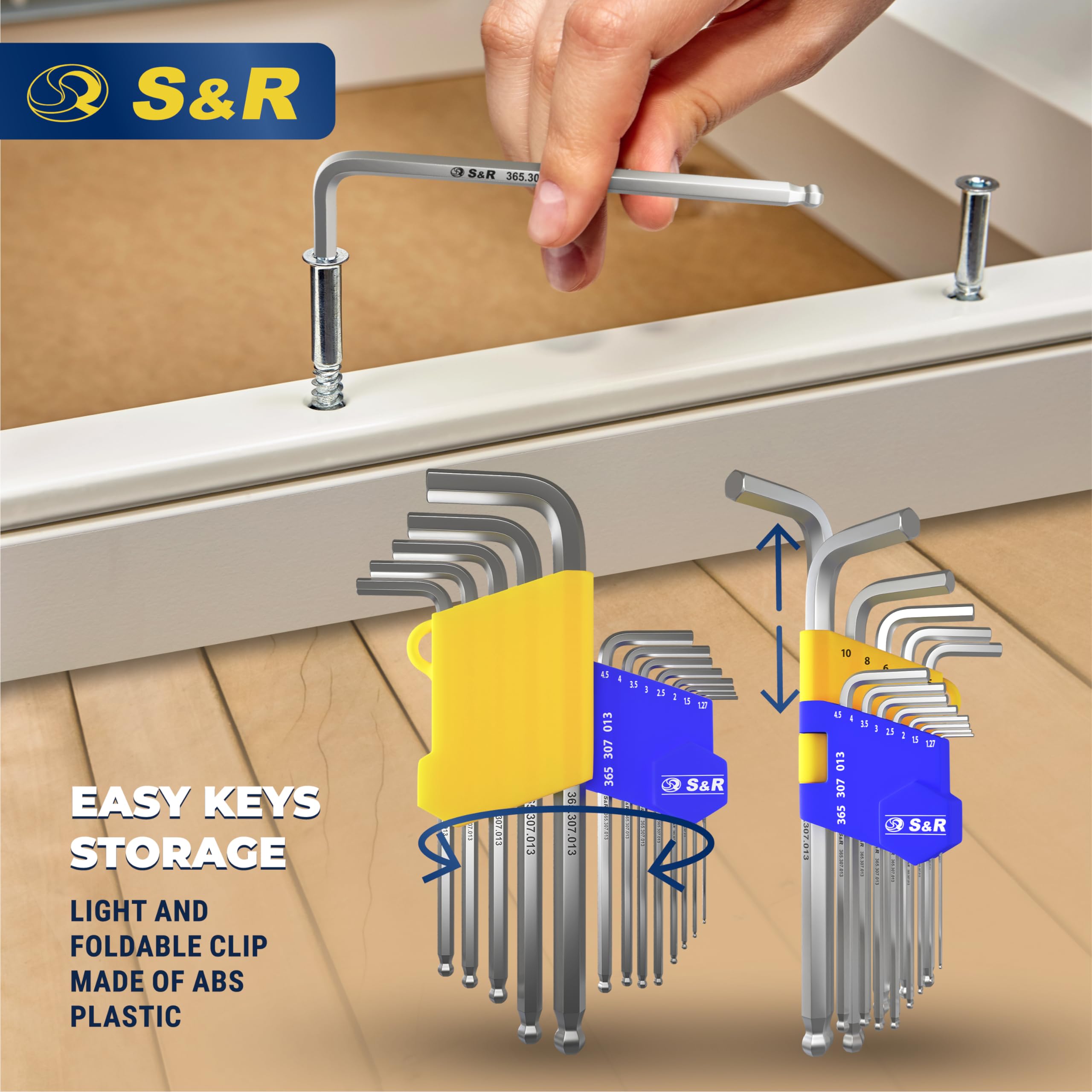 S&R Alyan anahtarı seti HX küre başlı, alyan anahtarı LANG, 13
