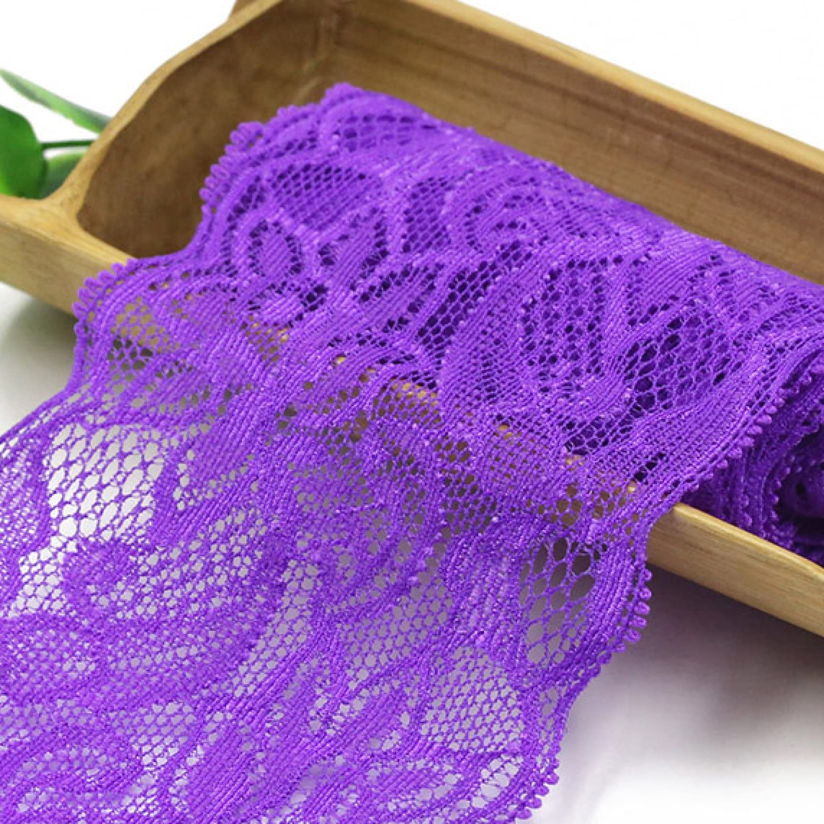 Cinta de Encaje, Ribete de Encaje, Cinta de Encaje Ancha con Ribete elástico de Flores, 10 Yardas (3,1"), Encaje Suave for Manualidades y Costura.(Yellow)
