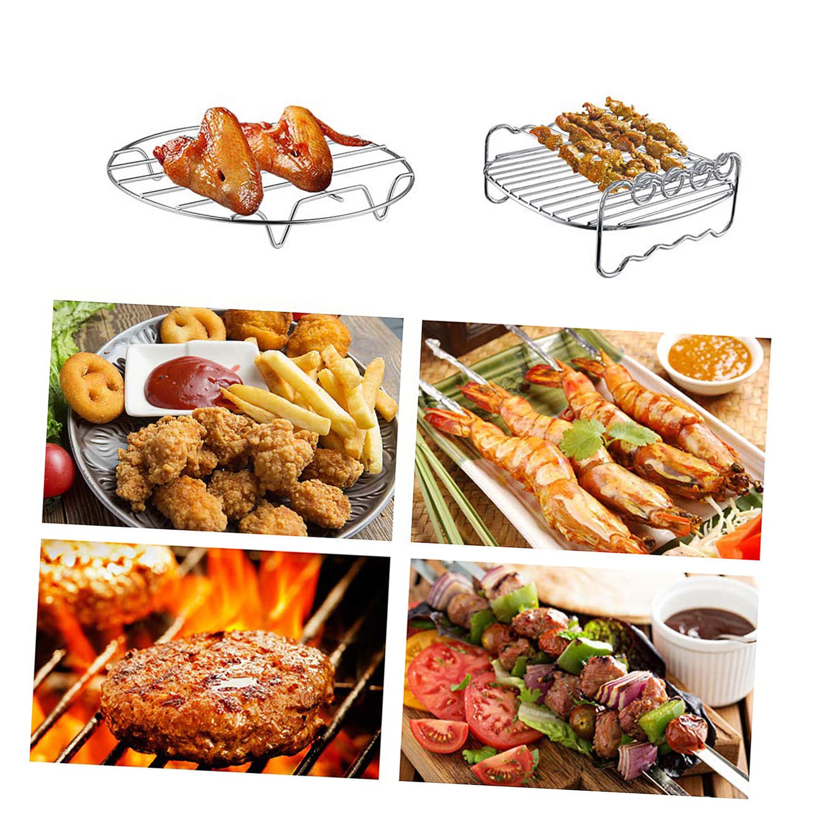 5-teiliges Kuchenbackset Edelstahl-bratpfanne Für Heißluftfritteuse Backutensilien Grillzubehör Lebensmittelecht Spülmaschinengeeignet