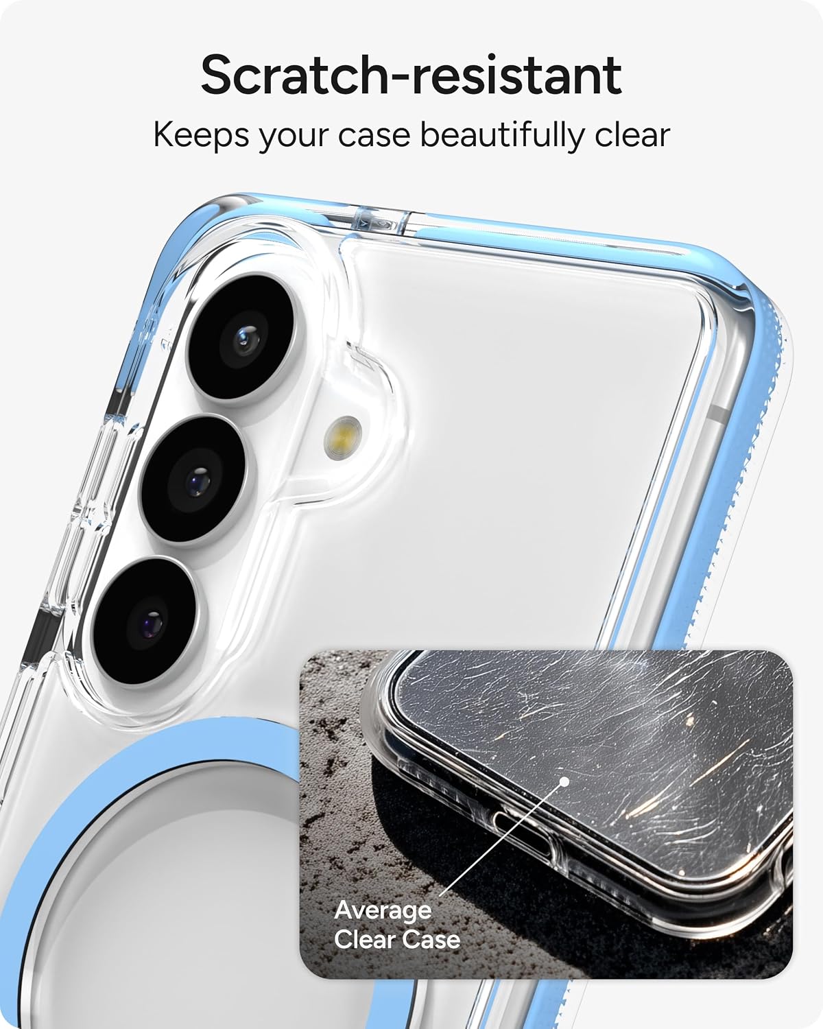 ZAGG Santa Cruz Snap Samsung Galaxy S26 Case with Kickstand - ICY Blue, Magnetic Crystal Clear Protective Phone Cover, 13ft Drop Protection, Graphene Reinforced, Slim Case with Stand