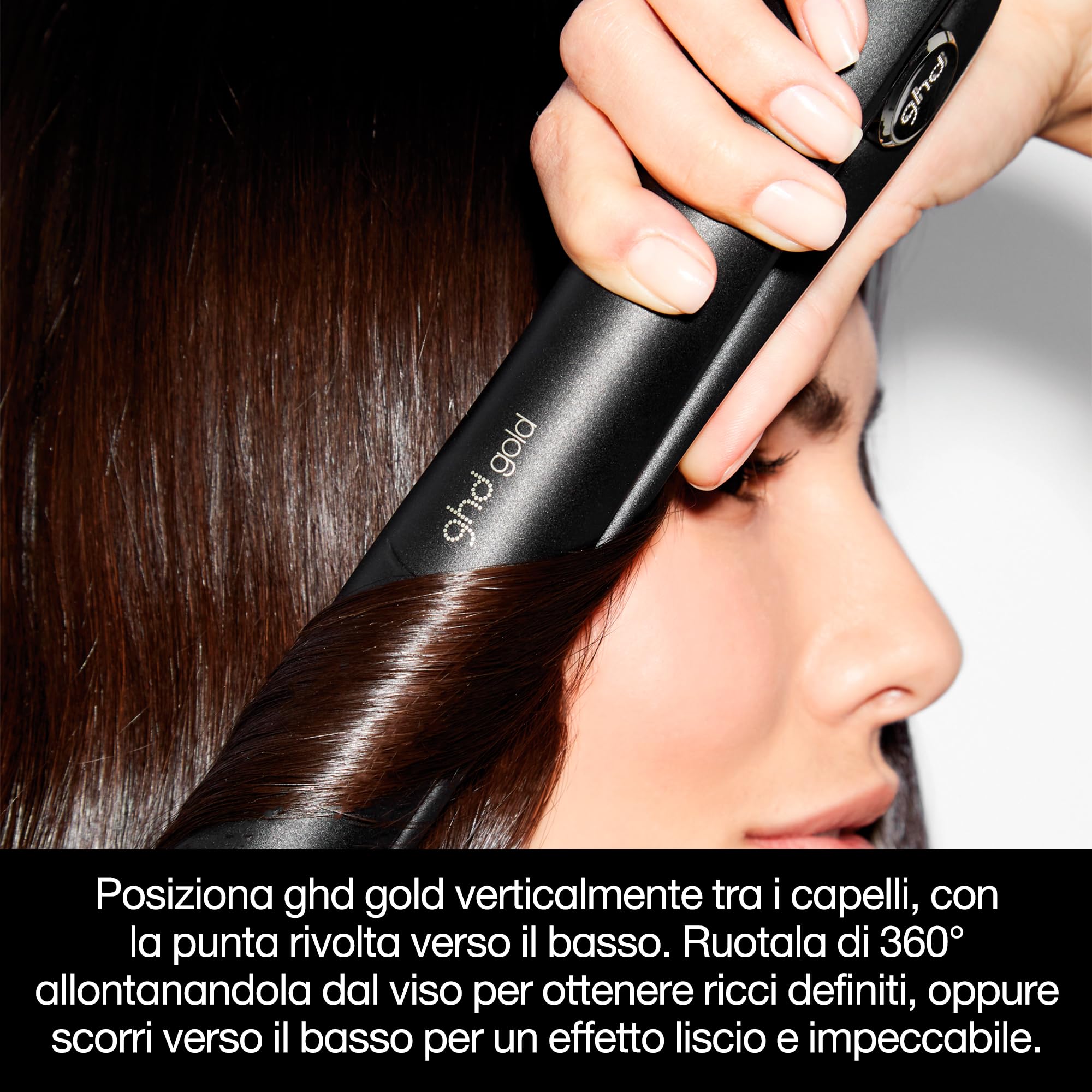 ghd Gold Piastra & Styler Nera – Styling Professionale Avanzato, Capelli Lisci e Morbidi con Maggiore Lucentezza – Per Tutti i Tipi di Capelli