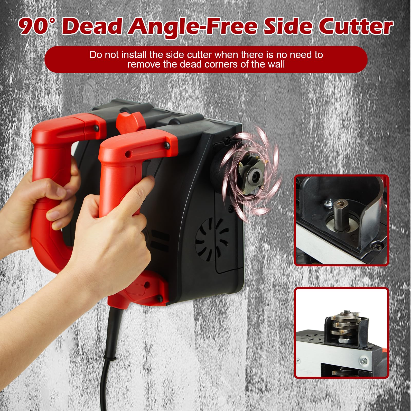 Cepilladora eléctrica de pared, raspador eléctrico de mano profesional, herramienta de eliminación de pintura roja y negra para preparación de superficies