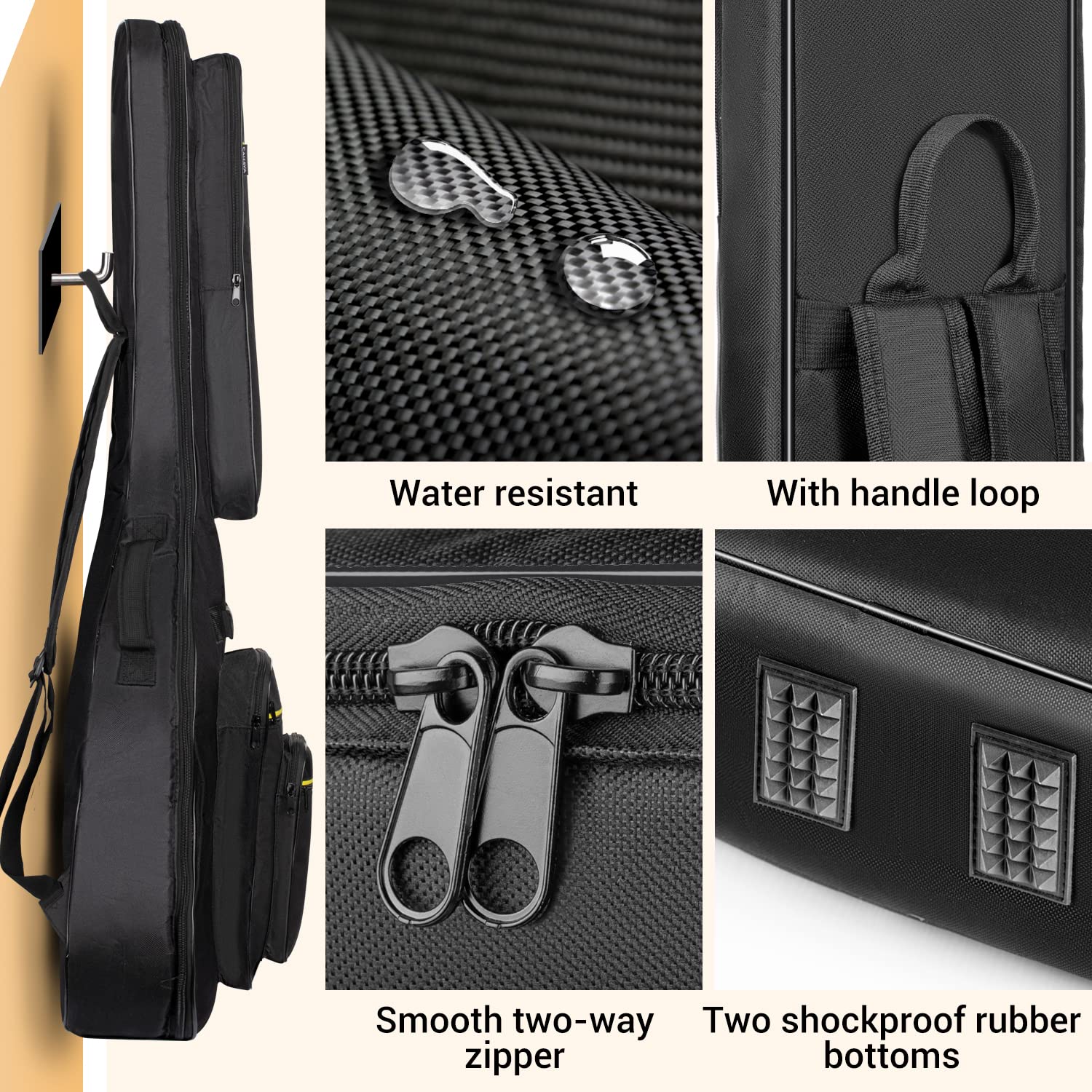 CAHAYA Funda para Guitarra Acústica Jumbo Dreadnought 42/43/44 Pulgadas Estuche Guitarra con 2 Formas de Transporte