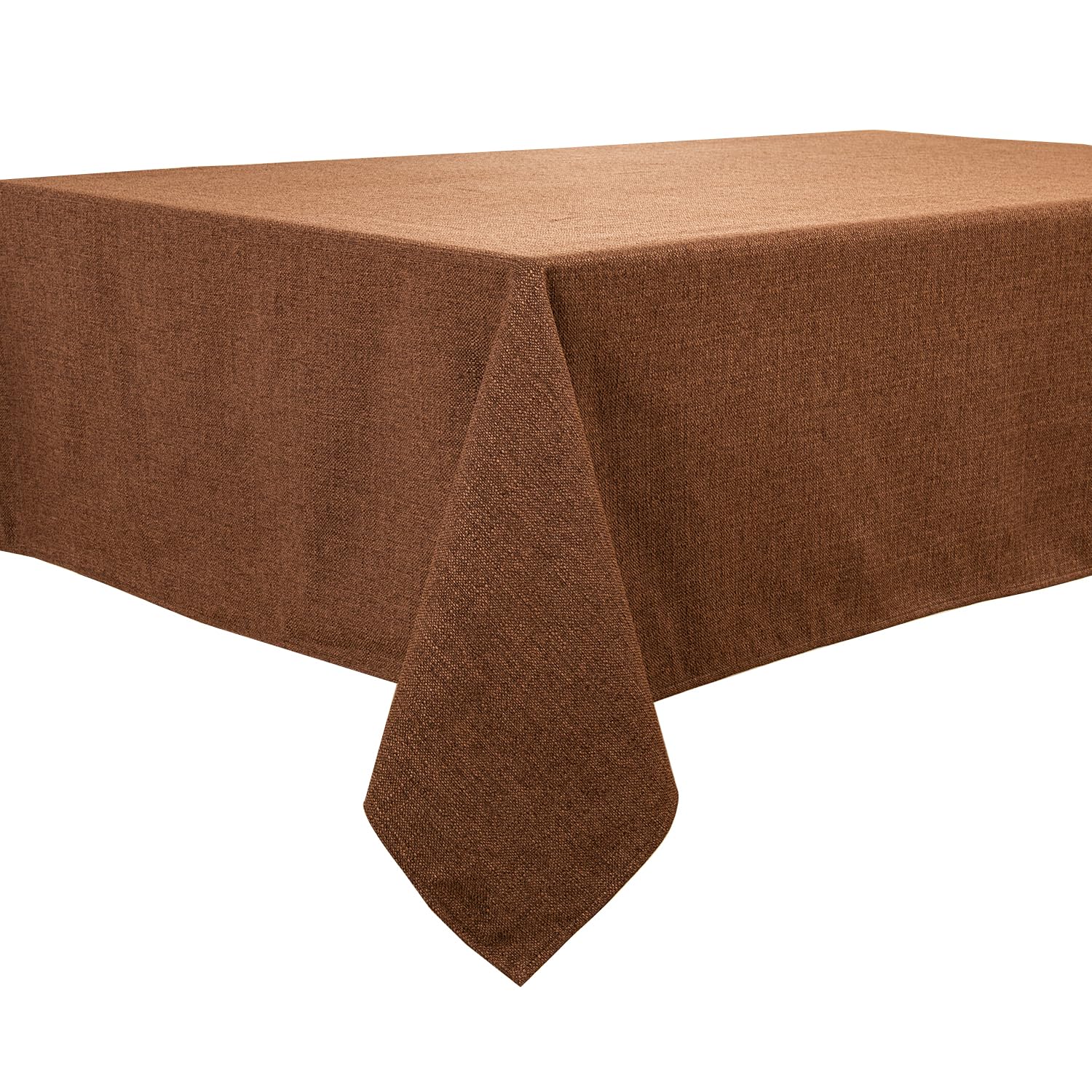 BALCONY & FALCON Rectangle Tablecloth, Wrinkle Resistant and Water Proof Table cloth, Decorative Linen Fabric Tablecloths for Dining, Parties, Kitchen, Wedding and Outdoor Use (Brown, 145x300cm)