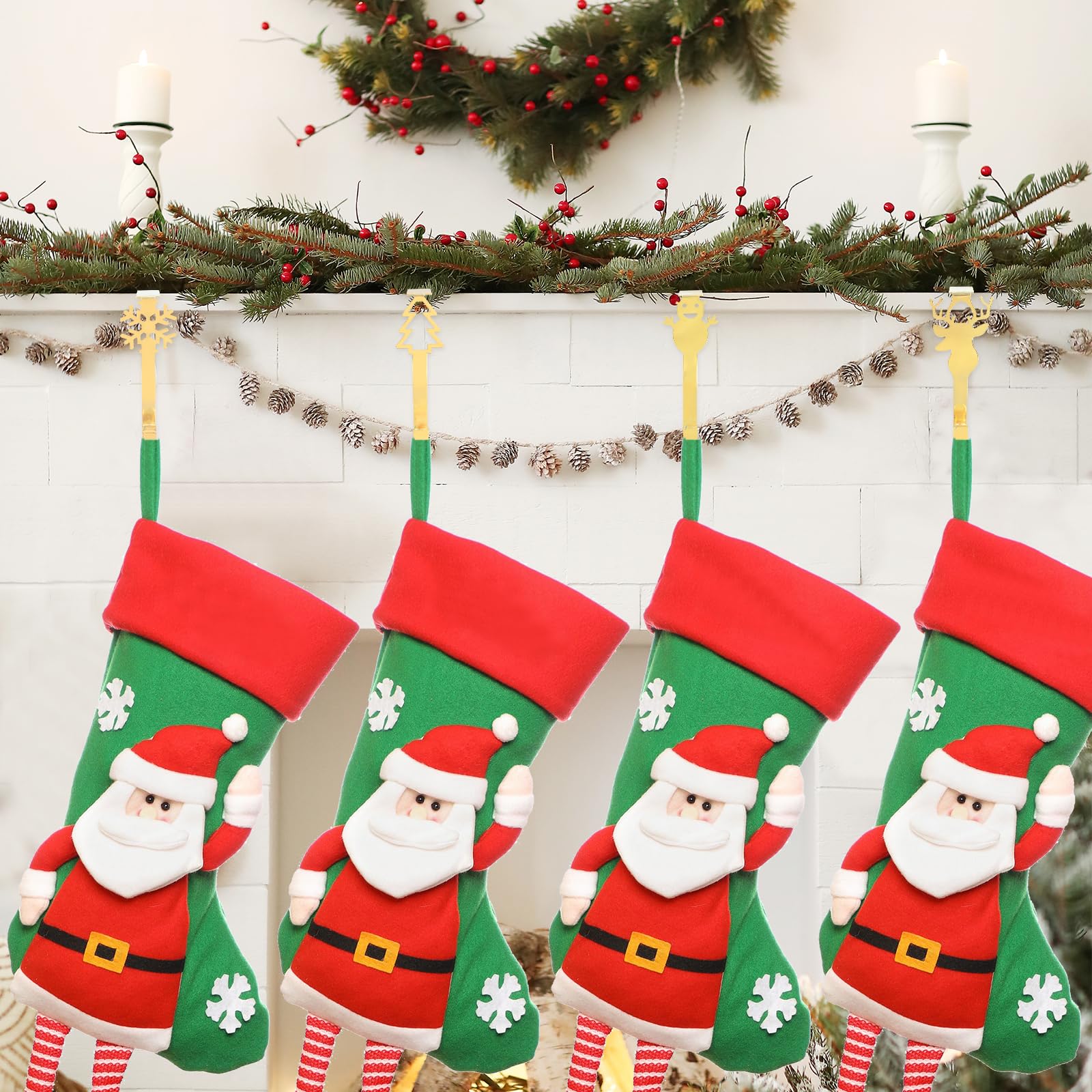 Kungfu Mall Christmas Stocking Holders Gold - Image 4