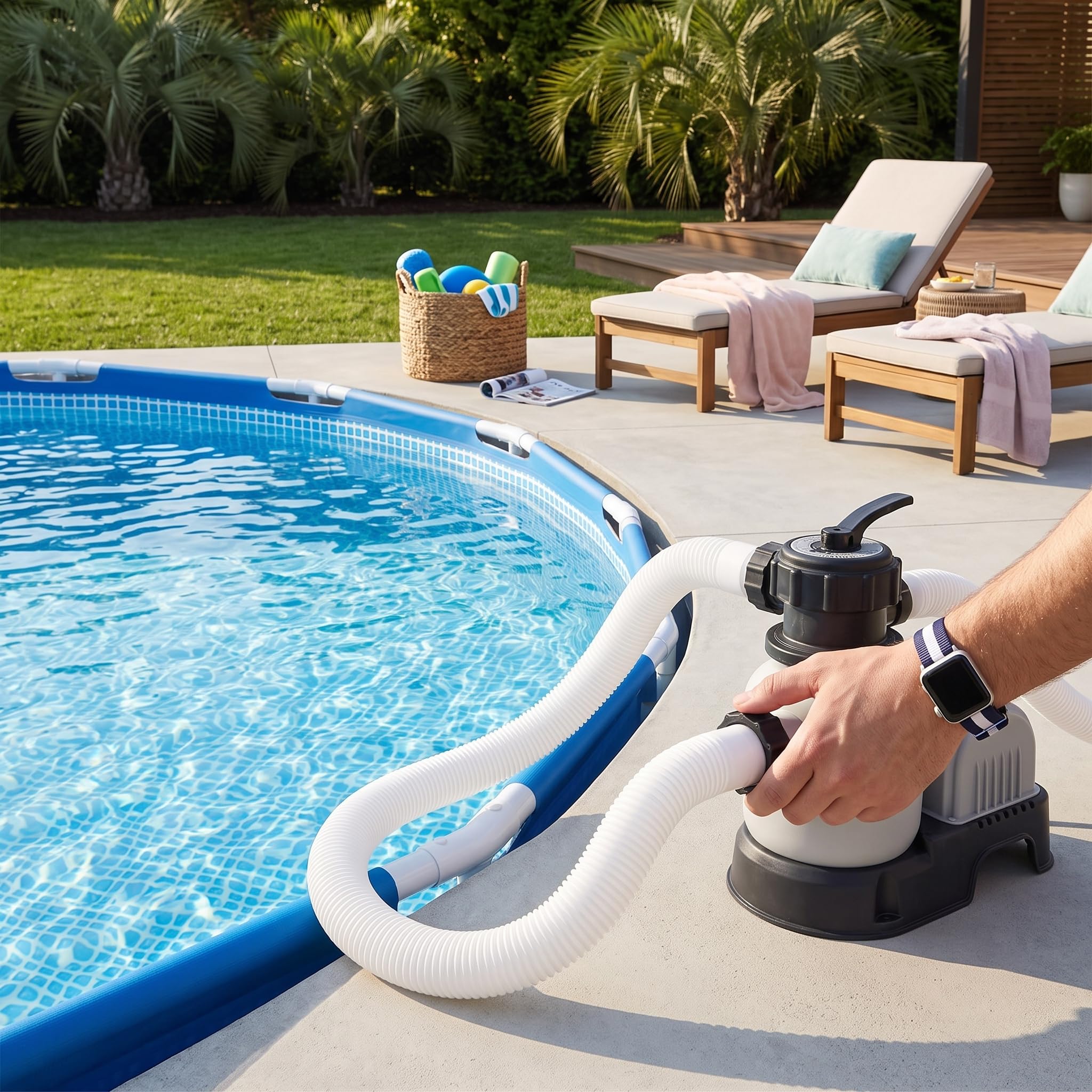 Manguera de Repuesto para Filtro y Bomba de Piscina, Flexible, de Succión con Conector