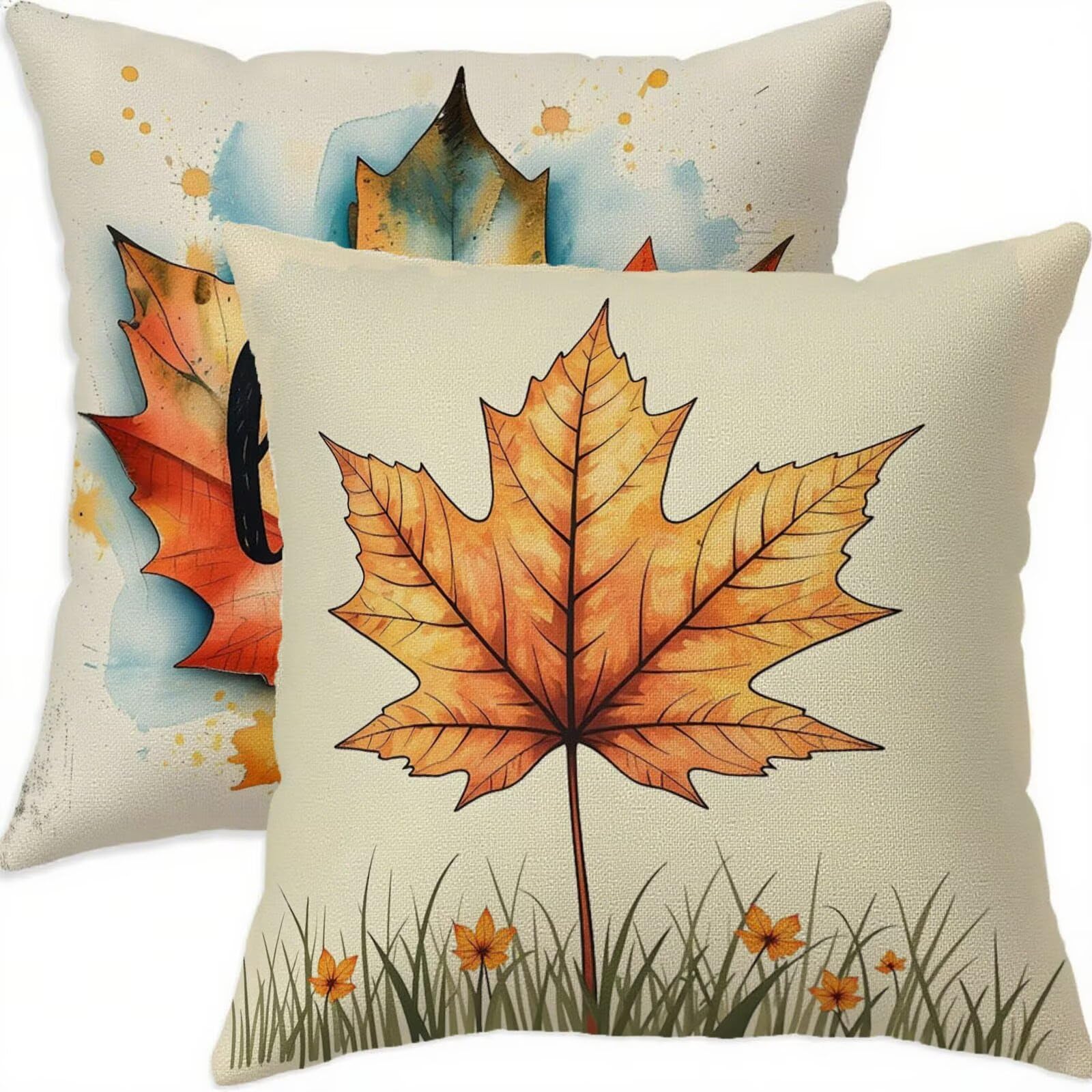 Housse coussin 70x70 anti tache orange imperméable pour protéger canapé et patio