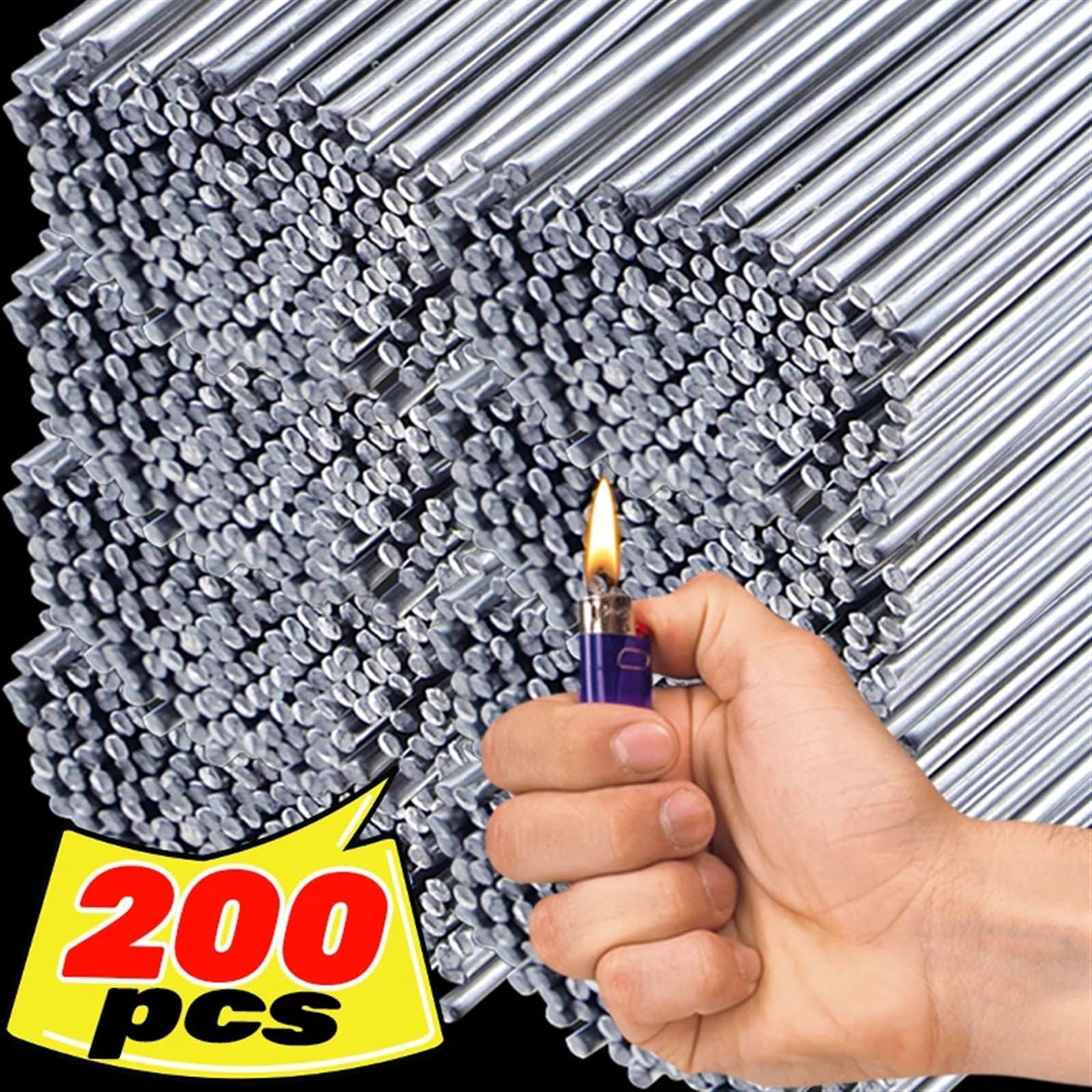 Varilla De Soldadura 200/10x piezas Varillas de soldadura de fácil fusión a temperatura Varilla de soldadura universal Varilla de alambre con núcleo de plata de aluminio Kits de agente de barra de sol