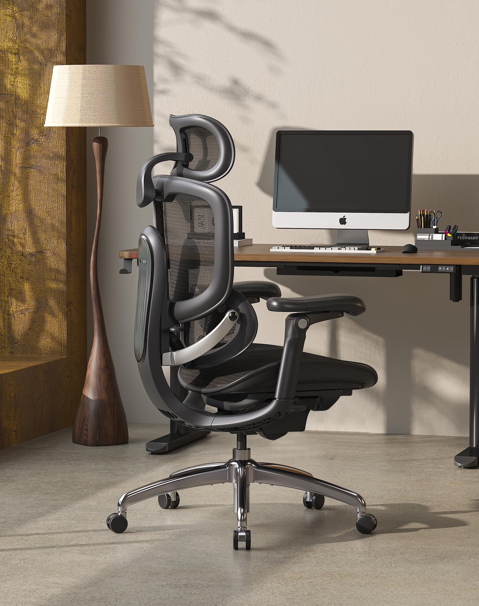 SIHOO Doro C300 Pro V2 Fauteuil de Bureau Ergonomique avec Double Support Lombaire Dynamique et Accoudoirs 6D Coordonnés – Réglable pour Home Office et Gaming, Noir