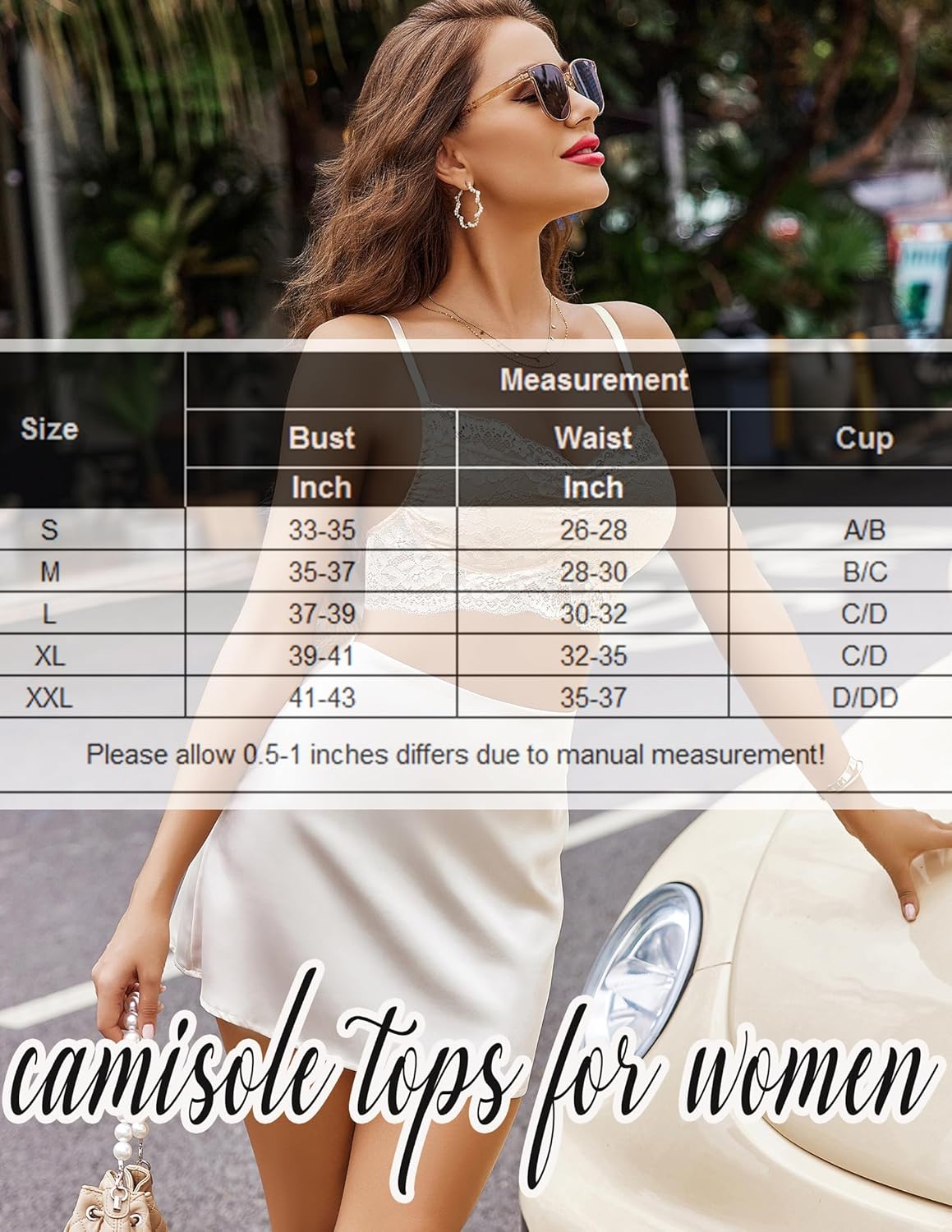 Avidlove Lace Bralette for Women V Neck Cami Tank Y2k Camisoles Adjustable Spaghetti Strap Crop Top - Image 6