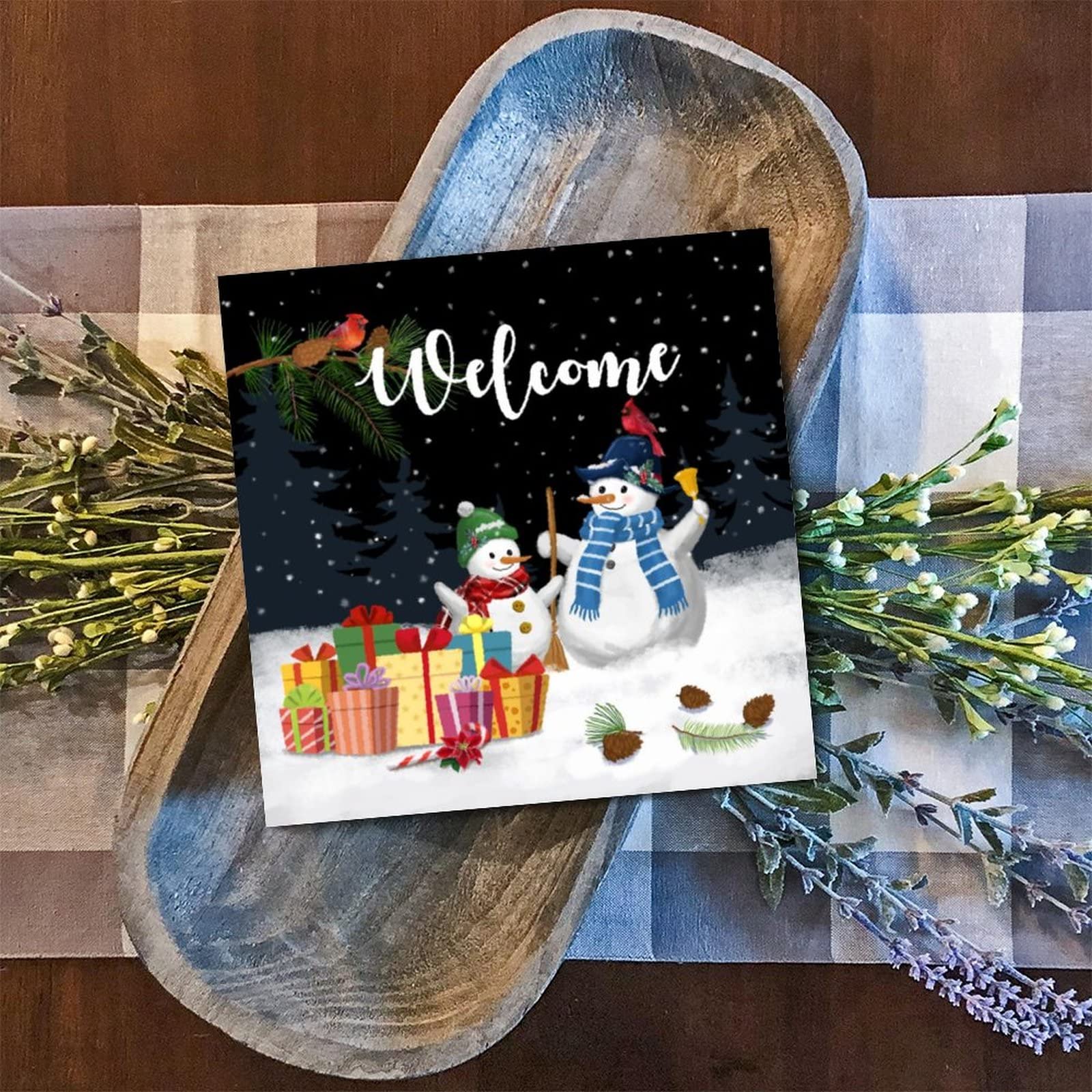 Panneau de Noël en bois original à offrir pour un anniversaire de mariage