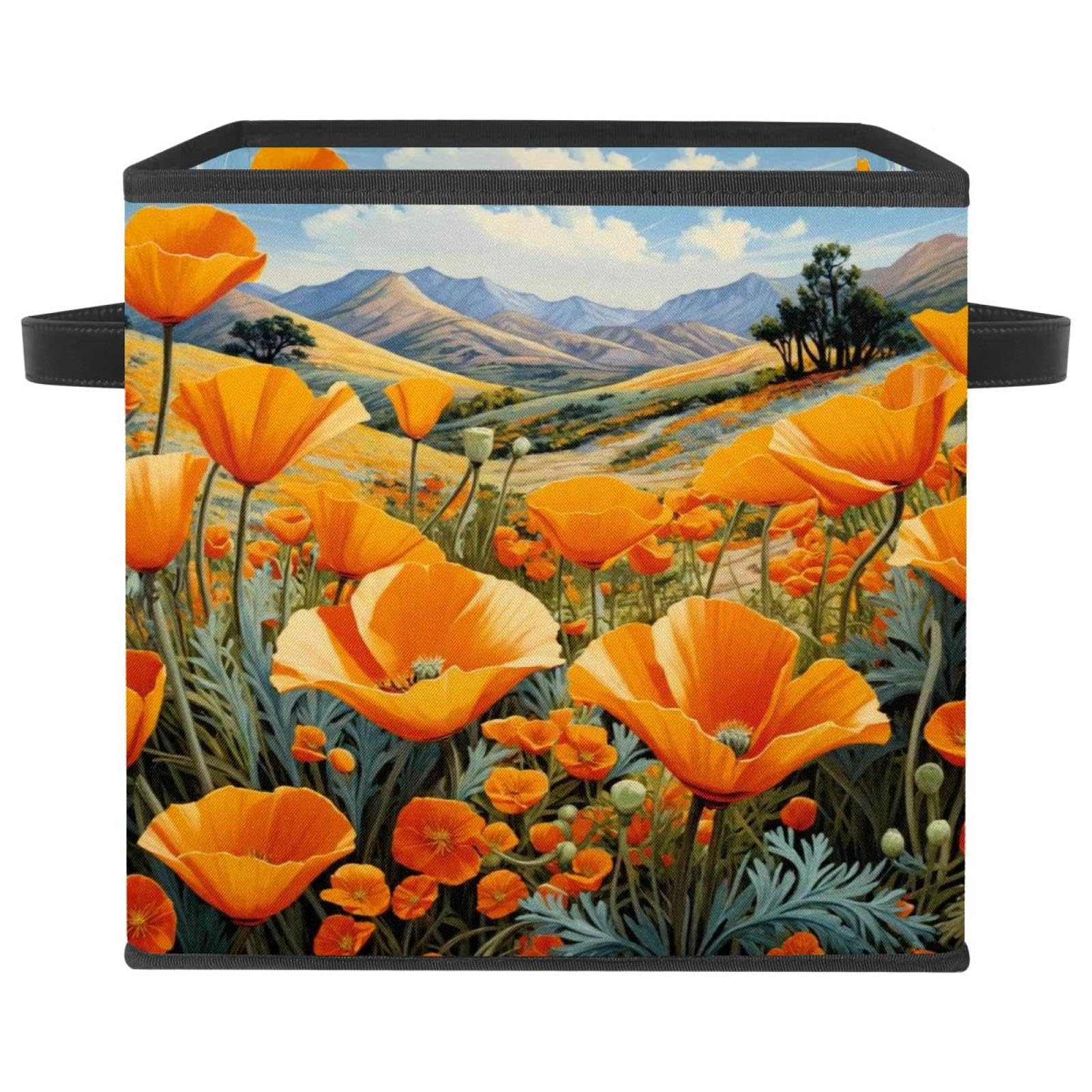 Organisateur de vêtements coquelicot pliable 27.9 cm panier tissu Oxford étagère