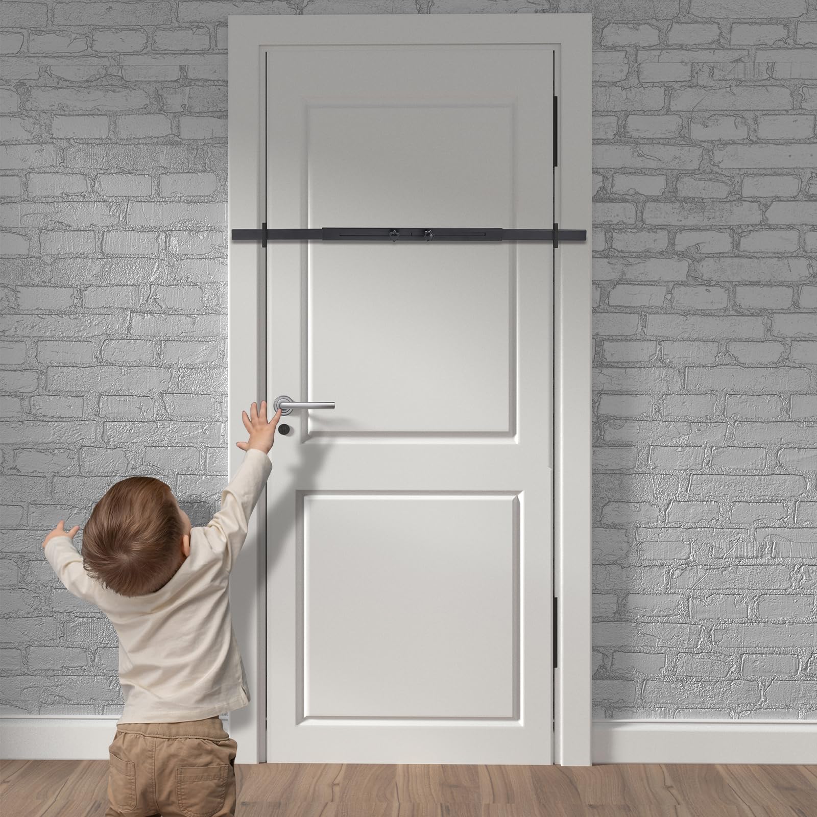 Lot de 2 barres de porte de sécurité pour porte Noir Pour portes de 76,2 à 99,1 cm
