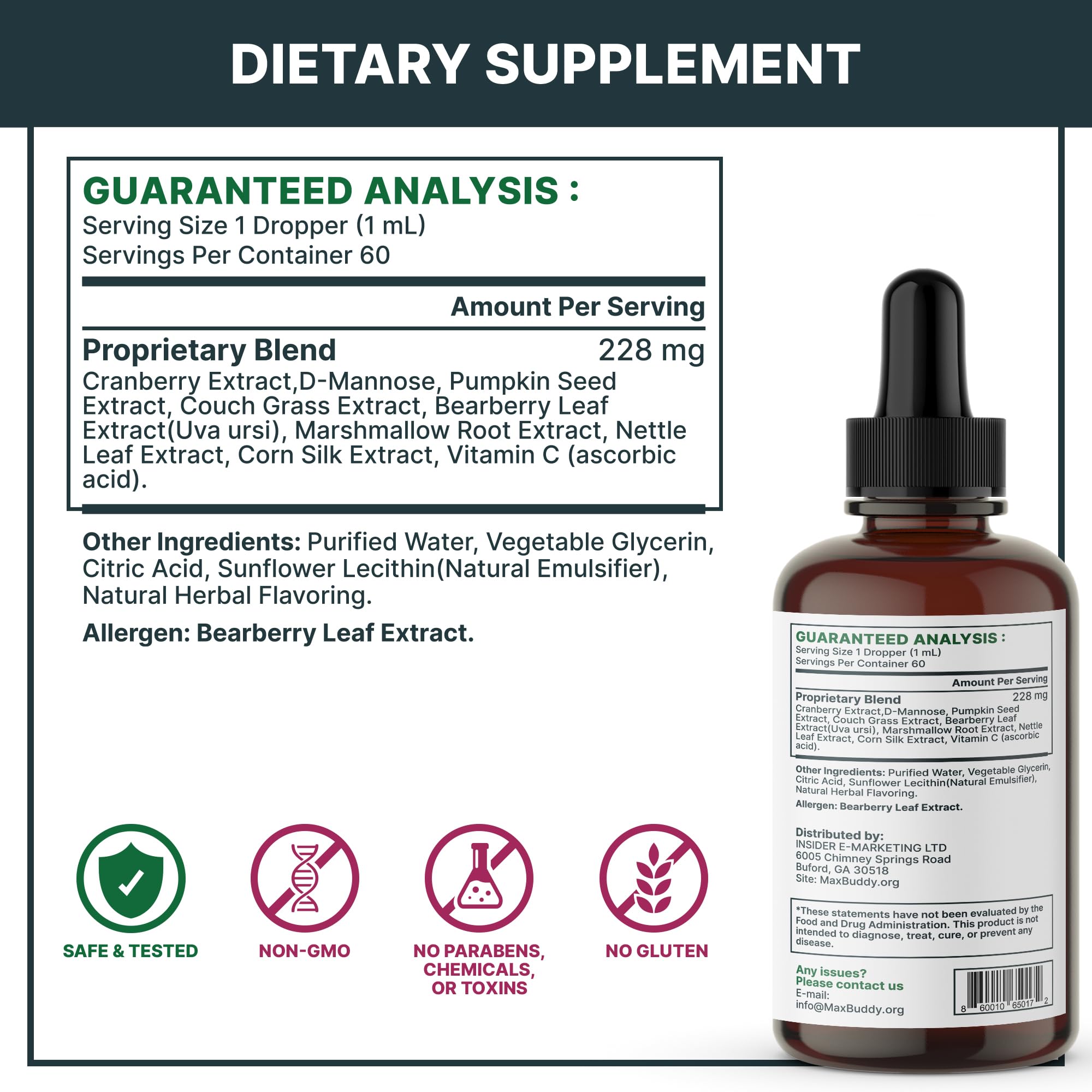 Natural UTI Treatment Support - Cranberry Urinary Tract Infection Care & Prevention Assistance for Cats and Dogs – Kidney & Bladder Wellness Supplement Drops - Support for Urine Flow — Amazon image 6