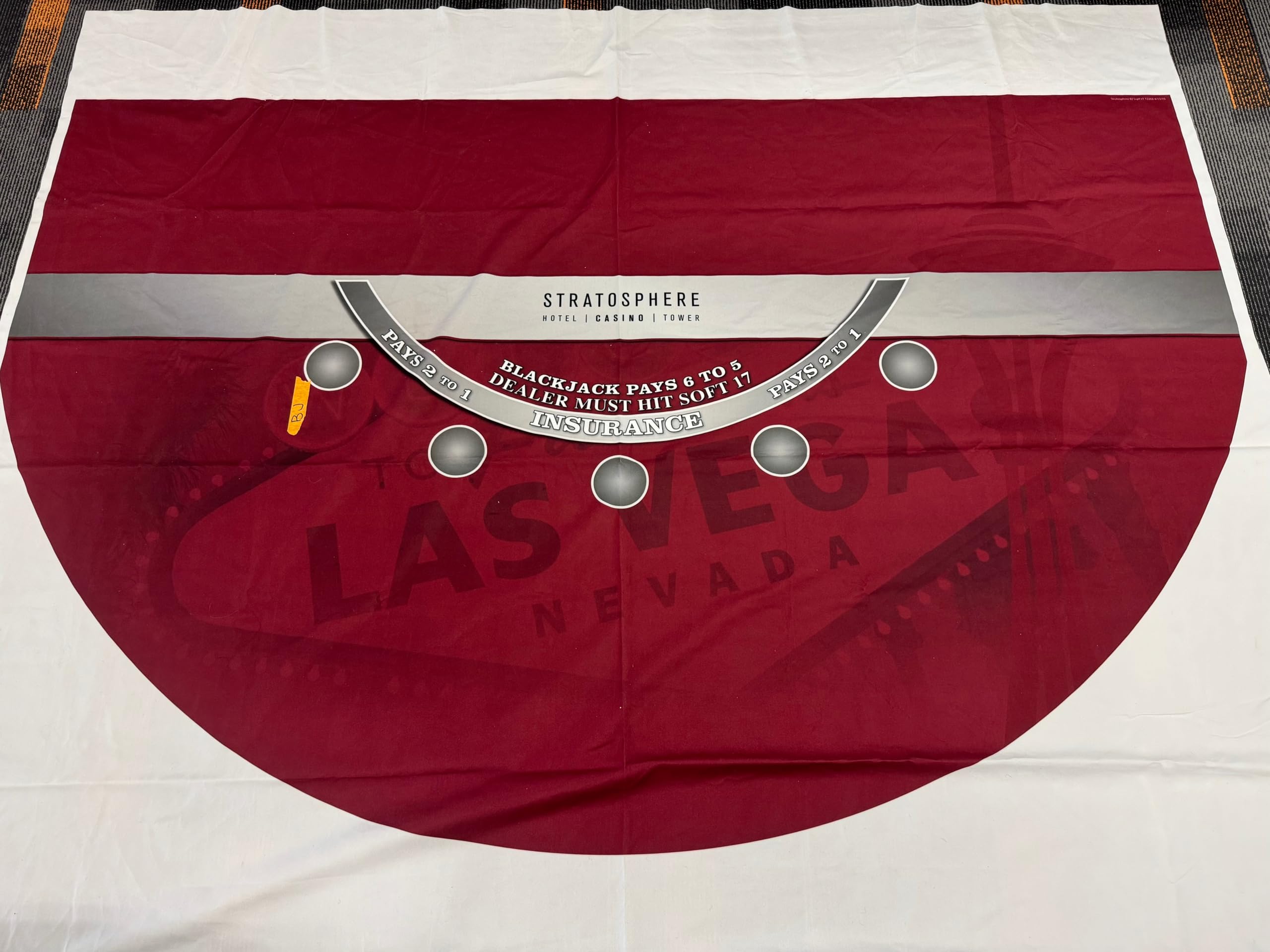 Stratosphere 'Welcome to Las Vegas' Blackjack Layout - Unused Authentic Casino Felt