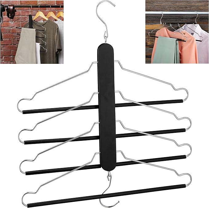 Relaxdays Space Saving Hanger, Multiple Coat Hangers with Trouser Bar