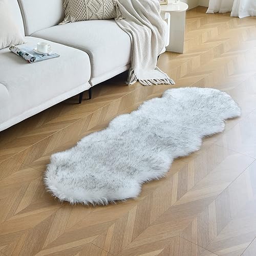 Vista 36 de duduta Tapete redondo de piel de oveja sintética color púrpura de 4 x 4 pies, peludo y mullido, lavable a máquina