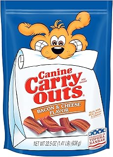 Canine Carry Outs Dog Treats, Bacon & Cheese Flavor, 22.5 Ounce (Pack of 6), Made with Real Bacon and Cheese