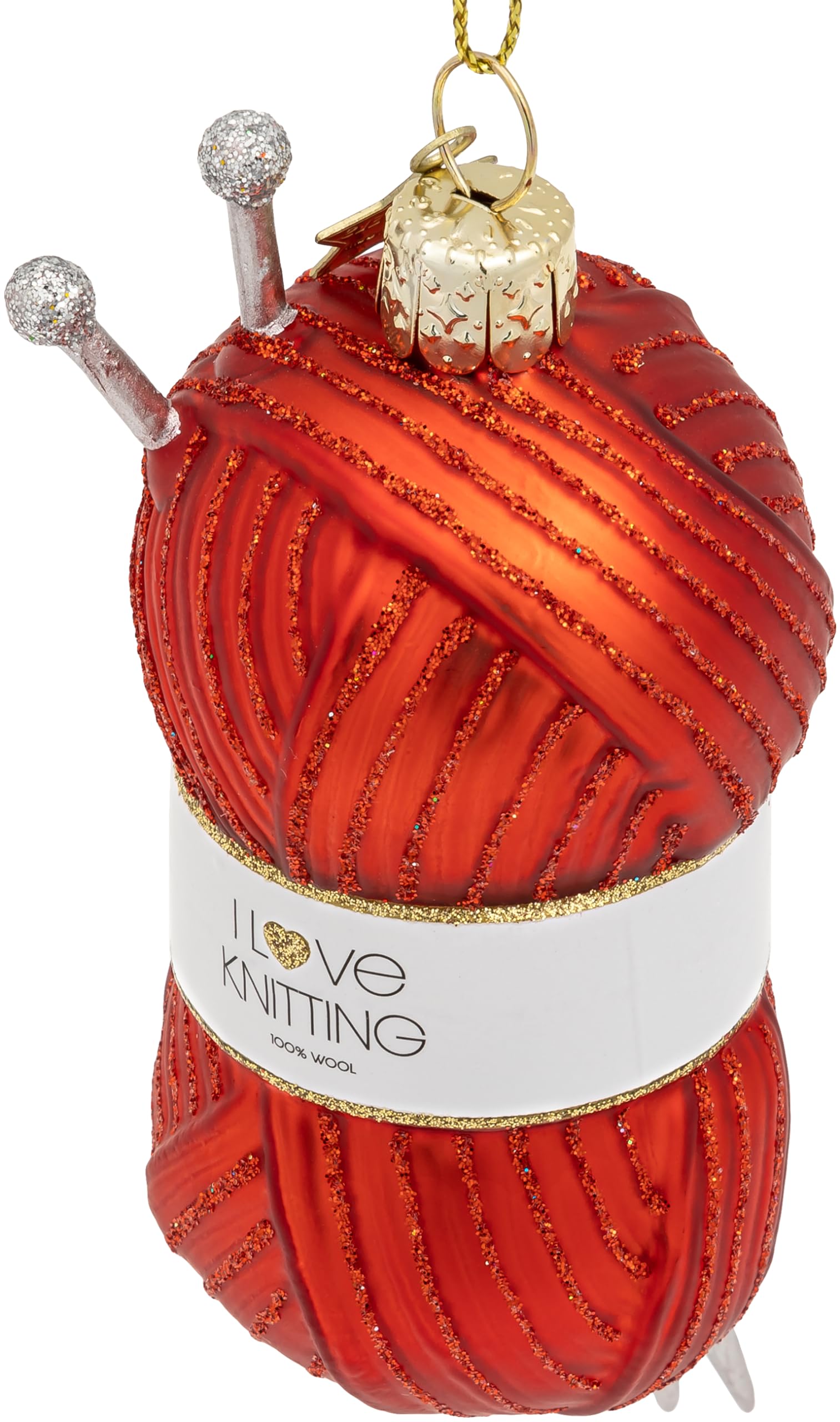 SIKORA Wollknäuel besondere Weihnachtskugel Glas Christbaumschmuck Deko Figur Weihnachten Anhänger Ornament - Trend Line - BS619