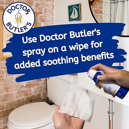 Miniatura 3 de Doctor Butler's Toallitas naturales con spray para hemorroides paquete de tratamiento medicado, tratamiento de hemorroides para ayudar con el alivio