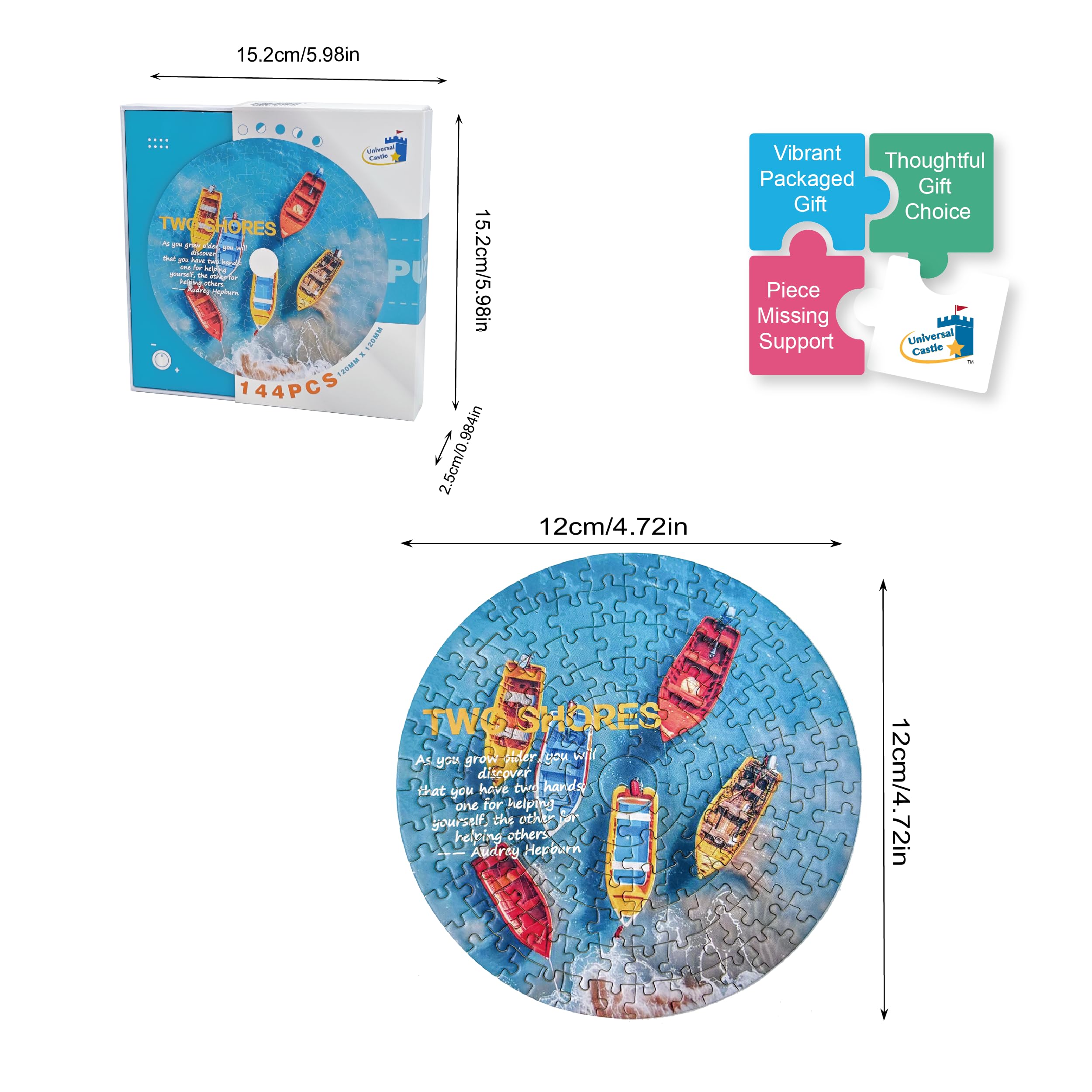 Small Jigsaw Puzzles for Adults 144 Pieces CD-Sized Mini puzzle with Display Stand, 1-Hour Relaxing - Image 2