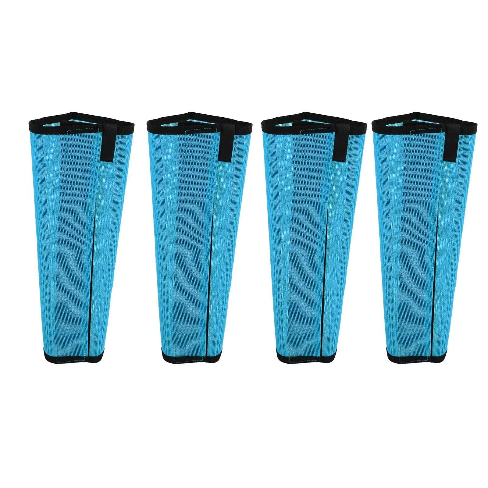 Set of 4 Mesh Fly Boots for Horse Breathable Mesh Horse Boots Protective Horse Leg Wraps Horse Leggings for Preventing Flies and Mosquitoes Bites,Perfect for Field or Stable(Blue, M)