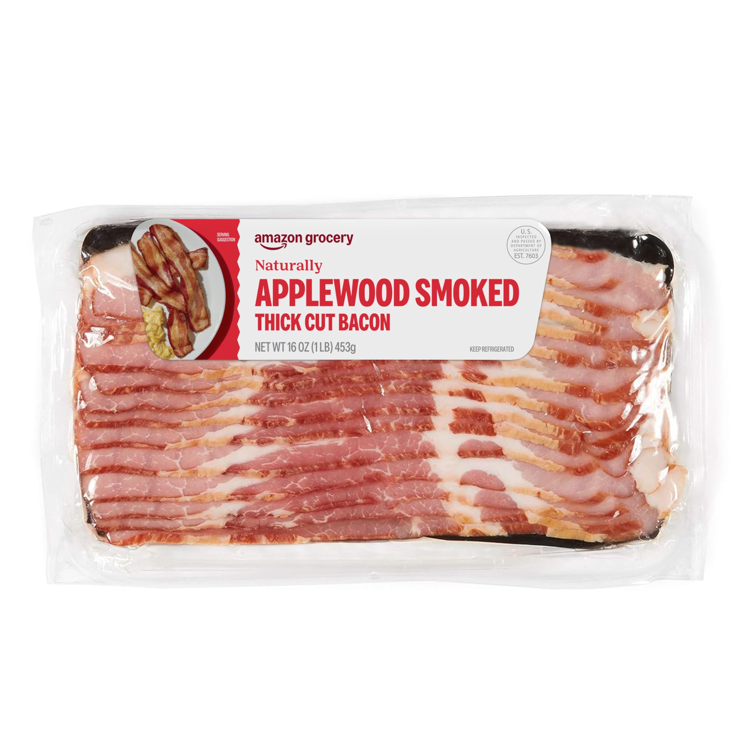 Amazon Grocery Naturally Applewood Smoked Thick Cut Bacon 16 Oz Previously Fresh Brand Packaging May Vary