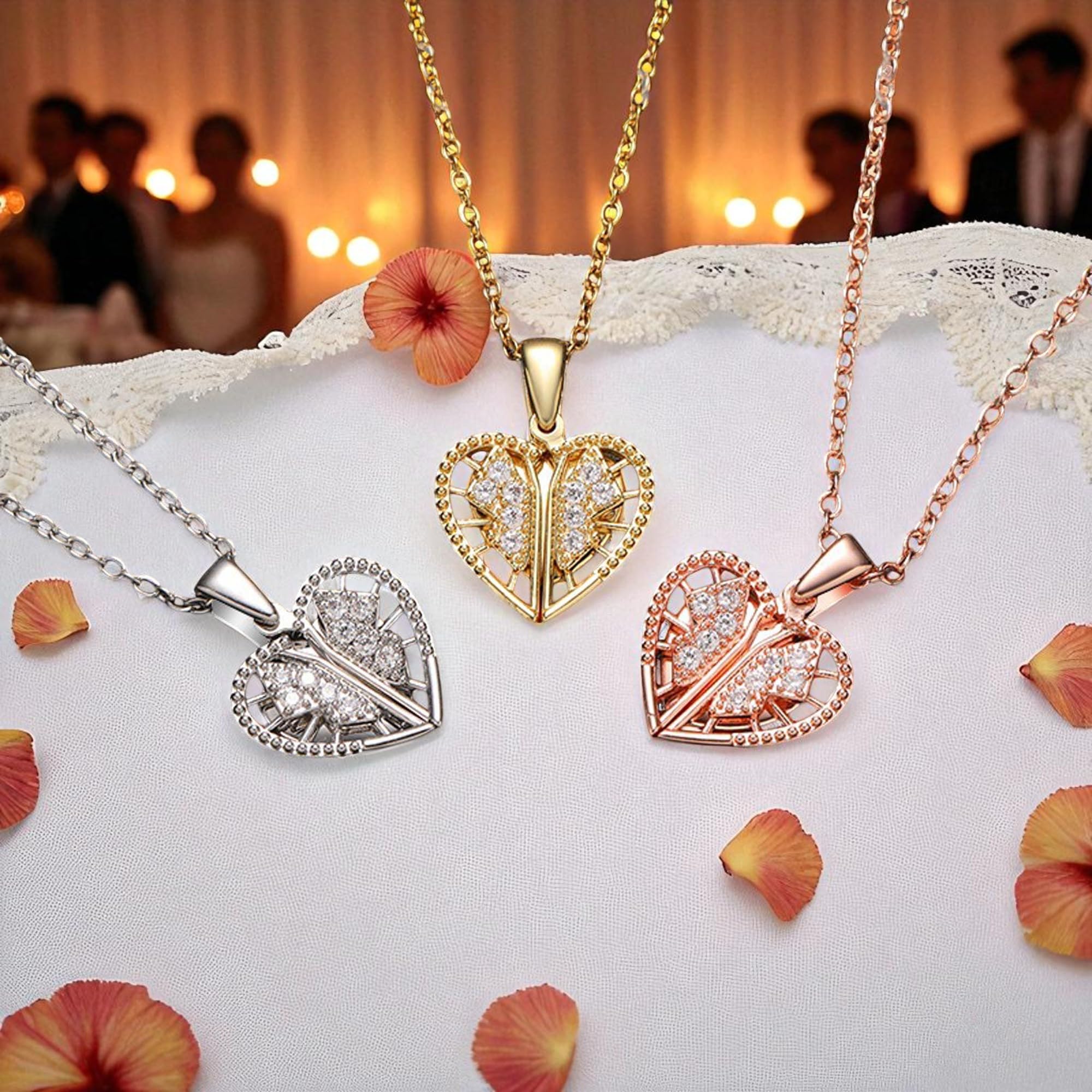 Personalizado alas de ángel collar personalizado grabado nombre collar corazón relicario parejas joyería conmemorativa regalo para mujeres hombres