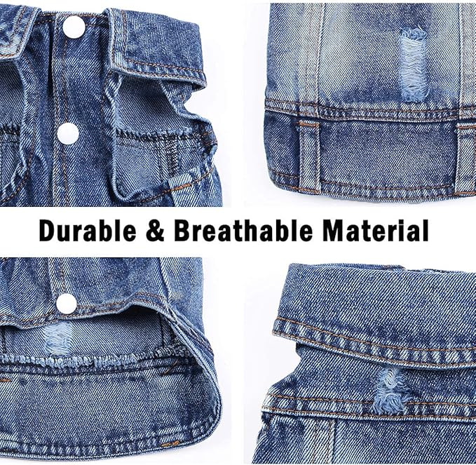 Chaqueta de Jean para Perros, Chaleco Azul de Solapa, Talla XL miniatura 5