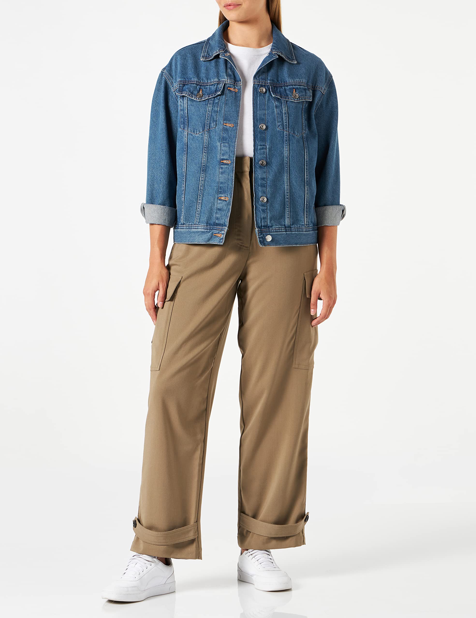REPLAY W8020 .000.84489 Pantaln de Vestir, 431 Light Military, 27W para Mujer