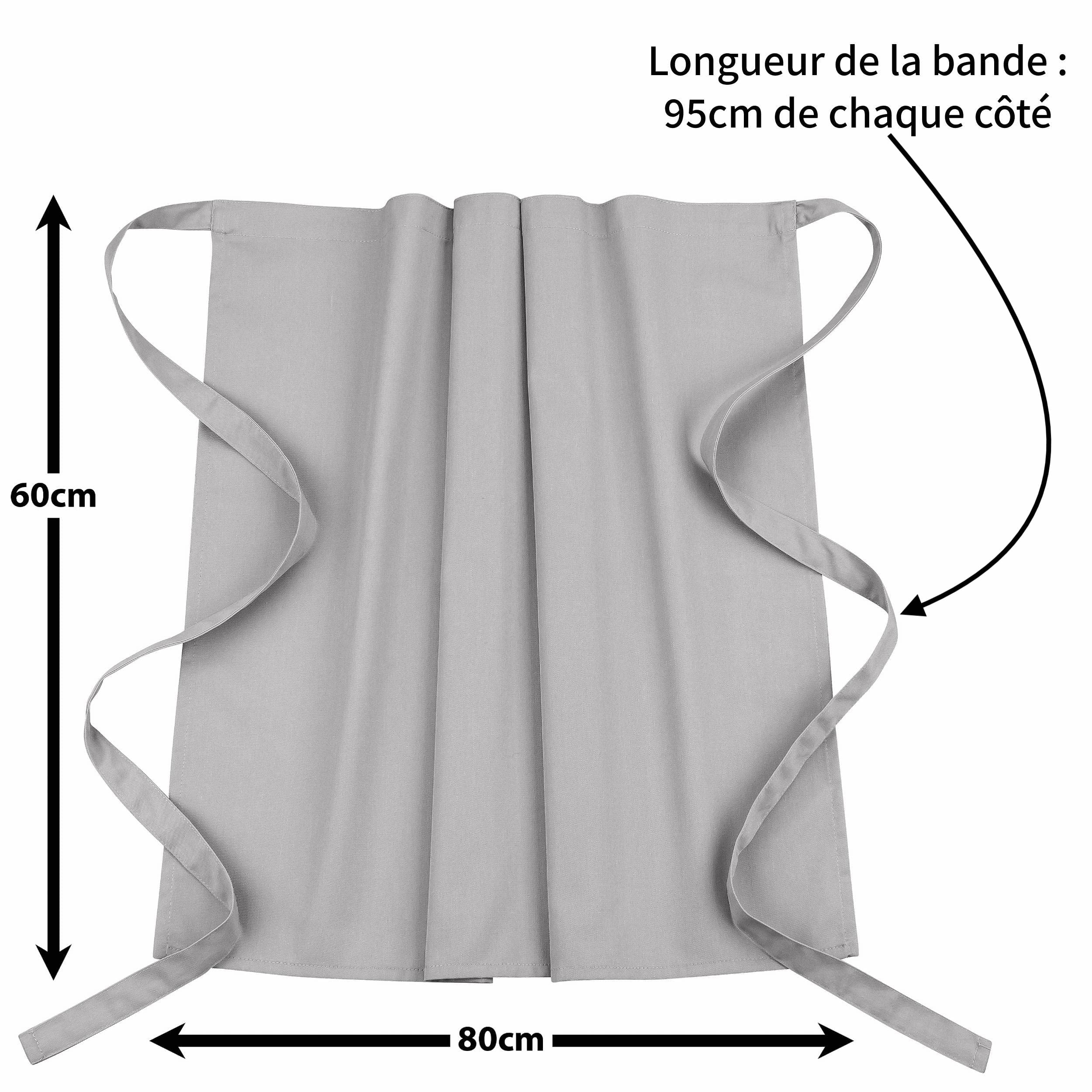 DESERMO 5x bavoirs de qualité supérieure - 60x80cm - Tablier de taille de qualité supérieure pour homme et femme - Mélange innovant de coton et de polyester 220 g/m² (gris)