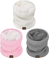 Chalier 3 Pack Fleece Lined Neck Warmer for Women Men - Thick Infinity Winter Scarf Gaiter Cold Weather Essential