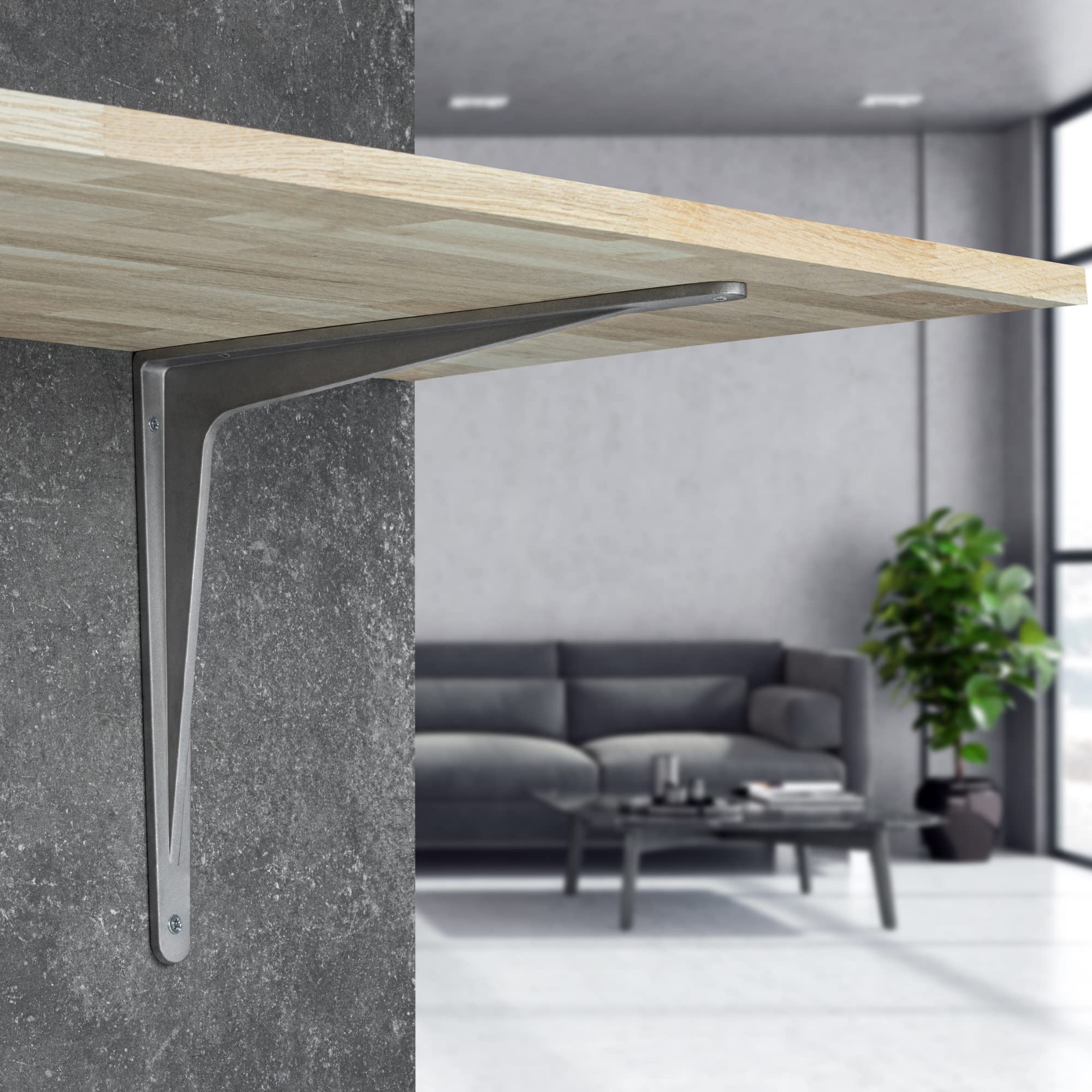 Gedotec Schwerlastkonsole Alu Regal-Konsole | SPARTA | Tiefe: 500 mm | 1 Stück | Schwerlastträger aus Aluminium | Tragkraft 400 kg pro Paar für Wandregale | Regalträger rostfrei | Wand-Winkel