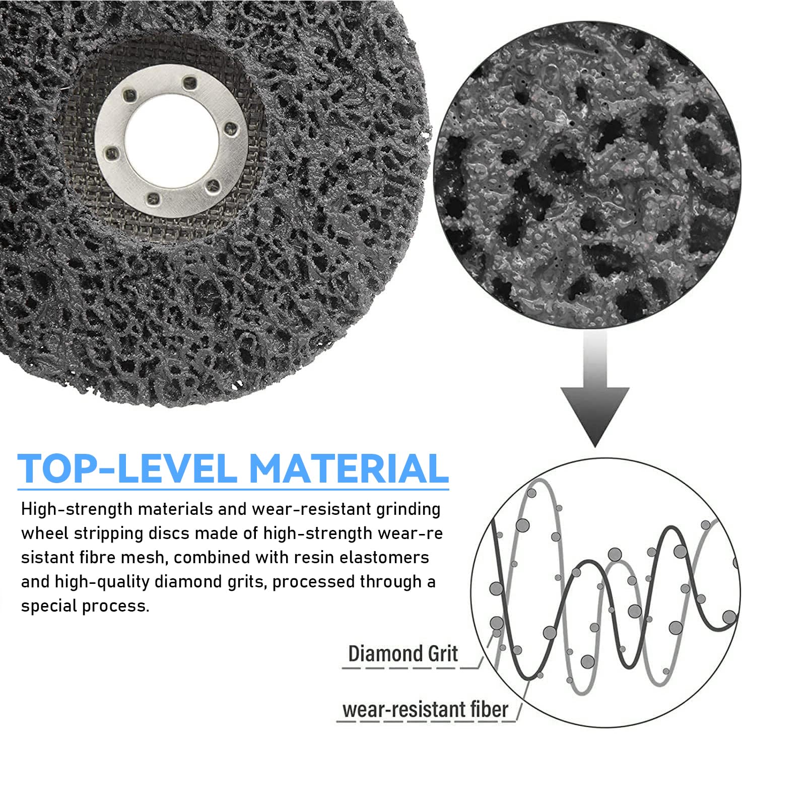 6 Pièces 125mm Disques de Nettoyage, CSD 125mm pour Meuleuse d'angle-Élimination de la Rouille Pour enlever la Peinture, la Rouille