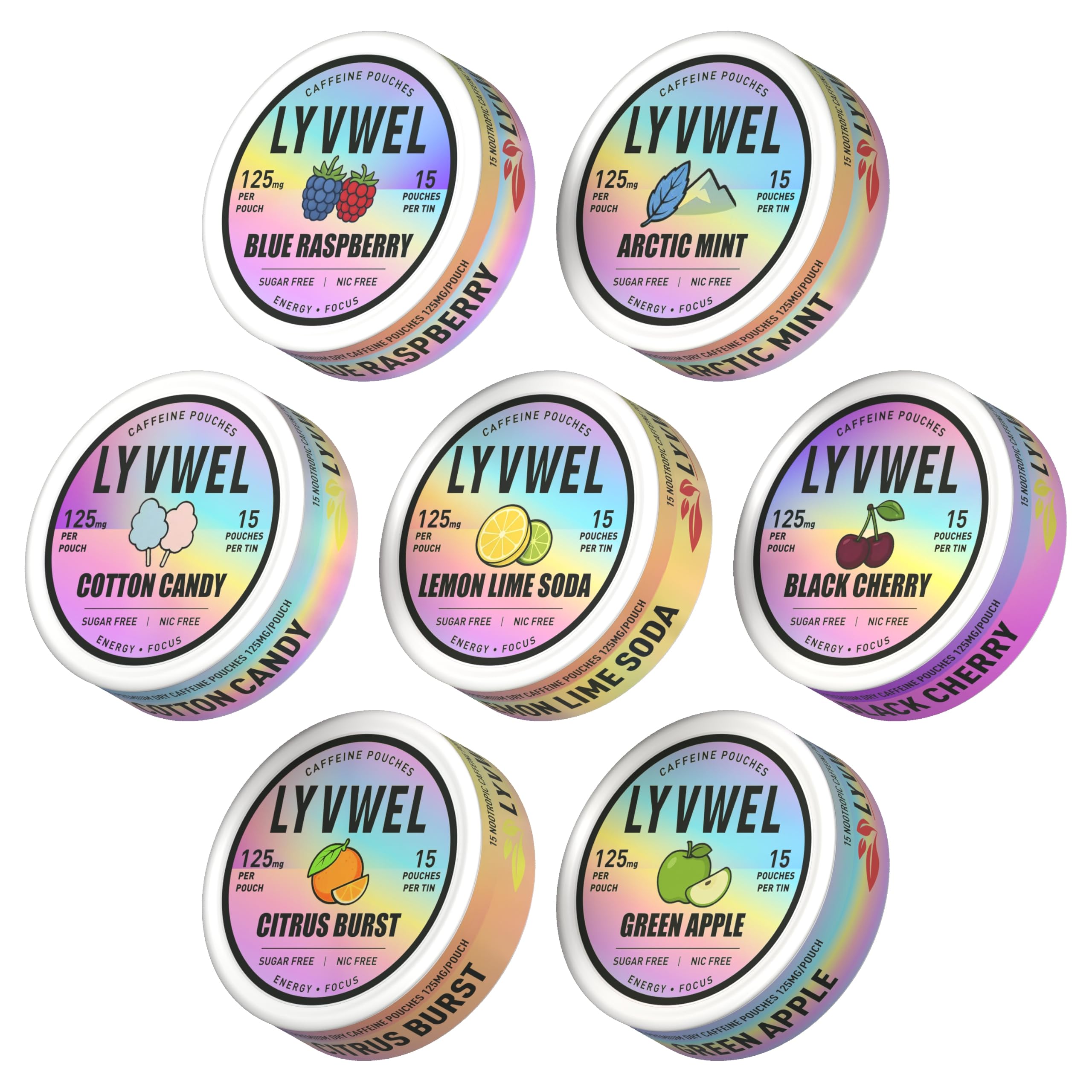 Amazon.com: LyvWel 125mg Caffeine Pouches, Guarana-Powered Energy