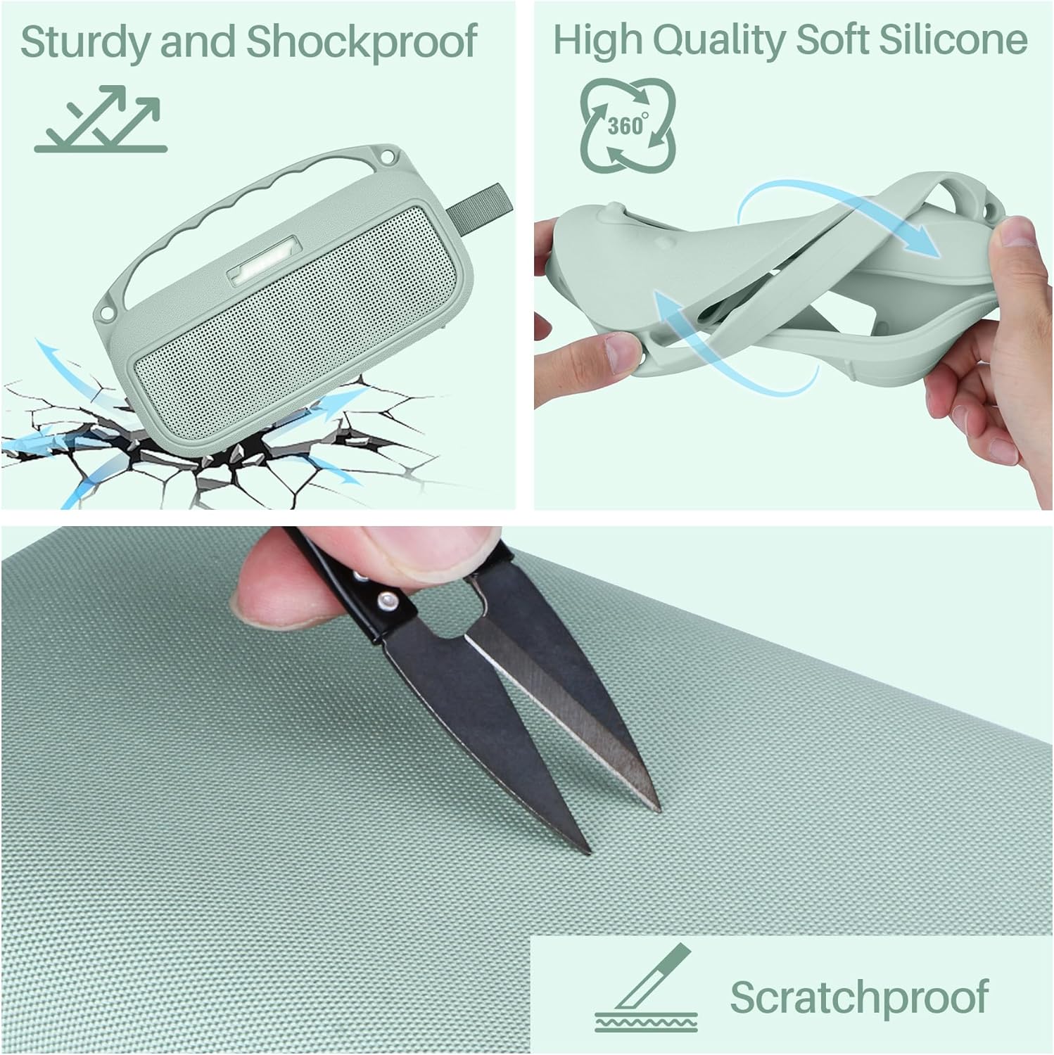 Storage Case Kits Compatible with Bose SoundLink Flex 2nd Gen/Bose SoundLink Flex Portable Speaker (Sandstone Silicone Cover + Hard Case) - Image 7